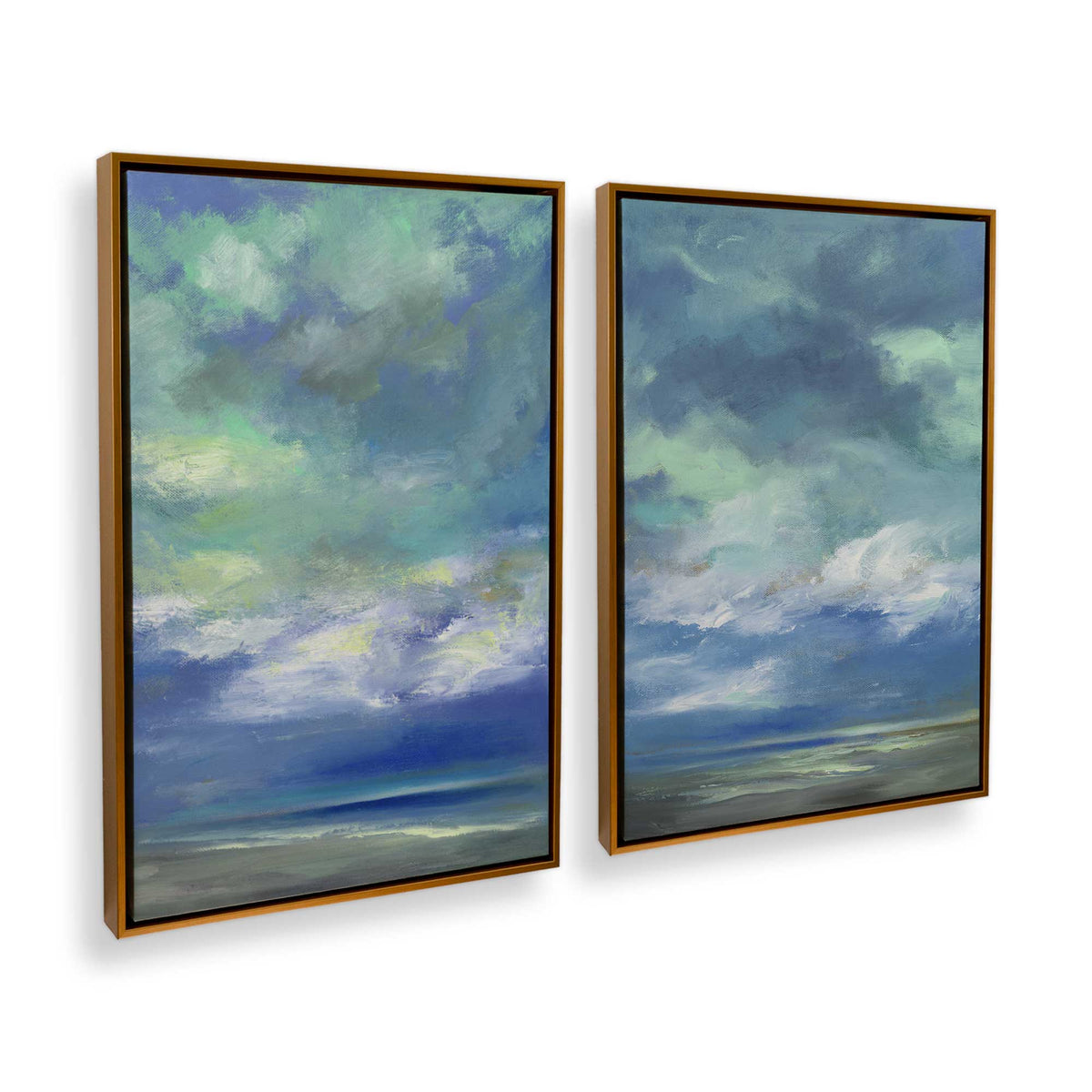 [Color:Polished Gold], Picture of art in a Polished Gold frame at an angle