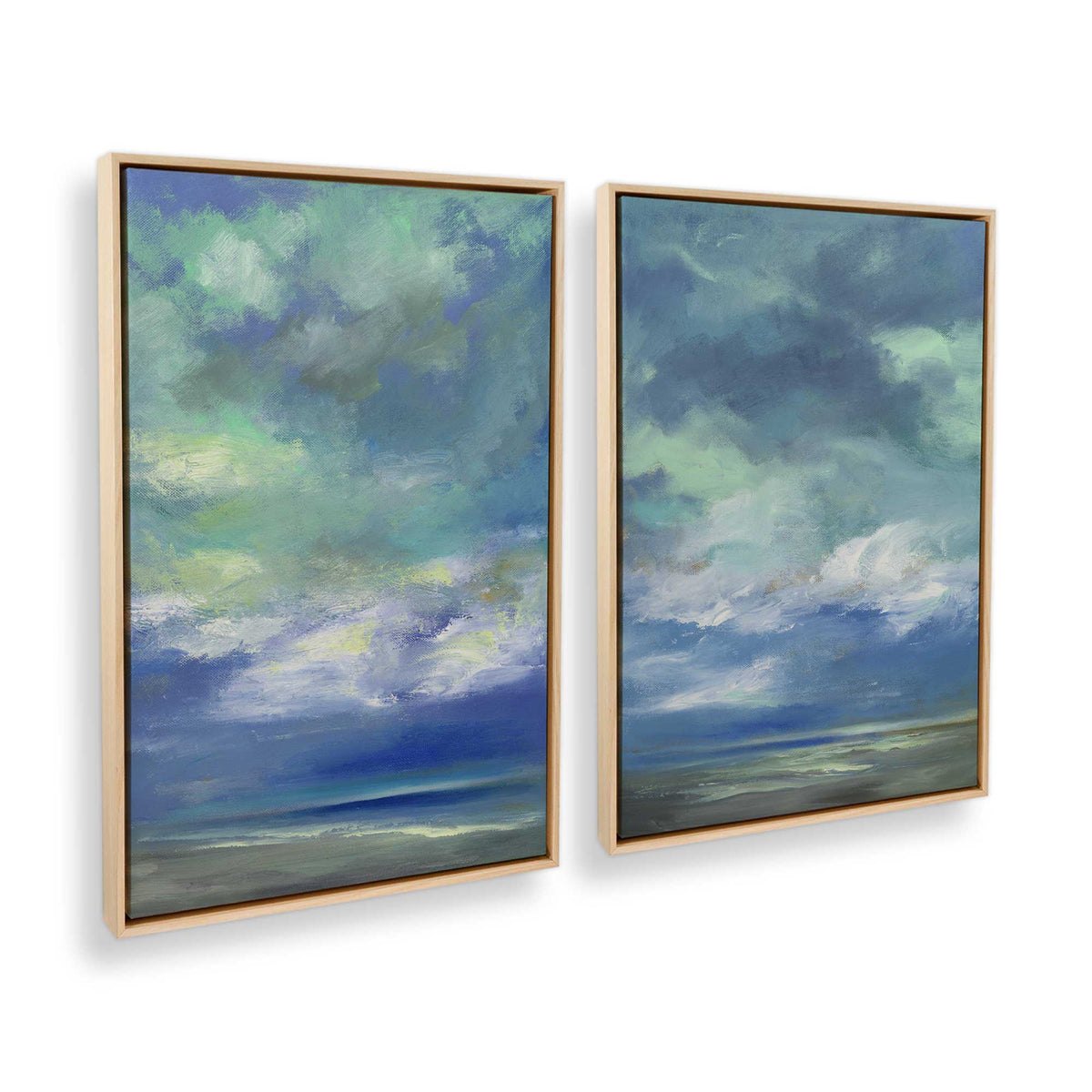 [Color:American Maple], Picture of art in a American Maple frame at an angle