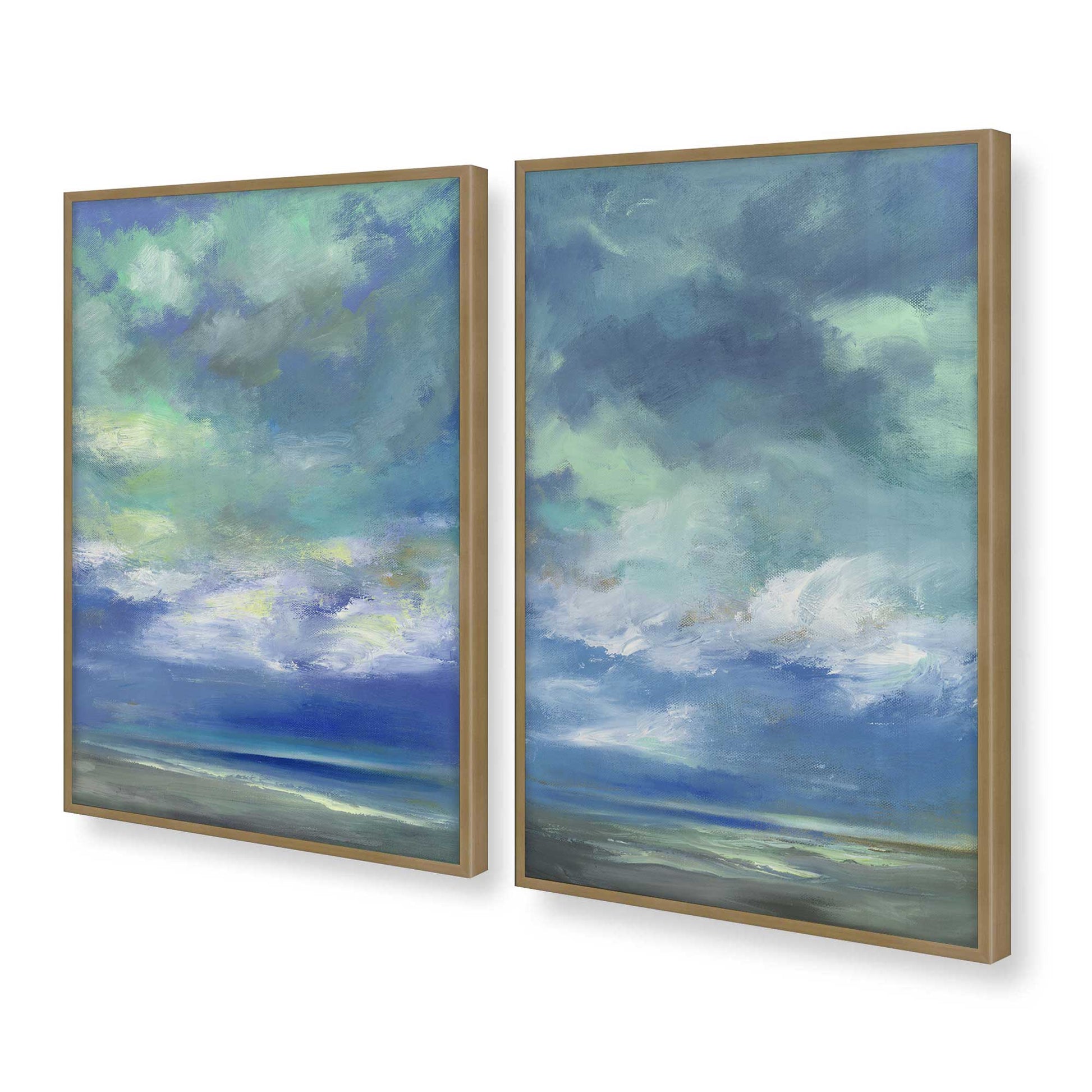 [Color:Brushed Gold], Picture of art in a Brushed Gold frame at an angle