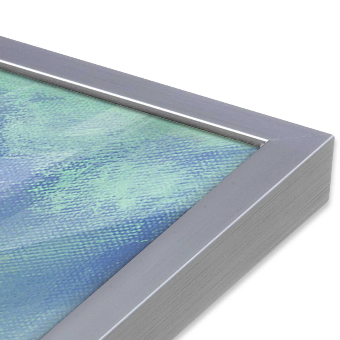 [Color:Polished Chrome], Picture of art in a Polished Chrome frame of the corner