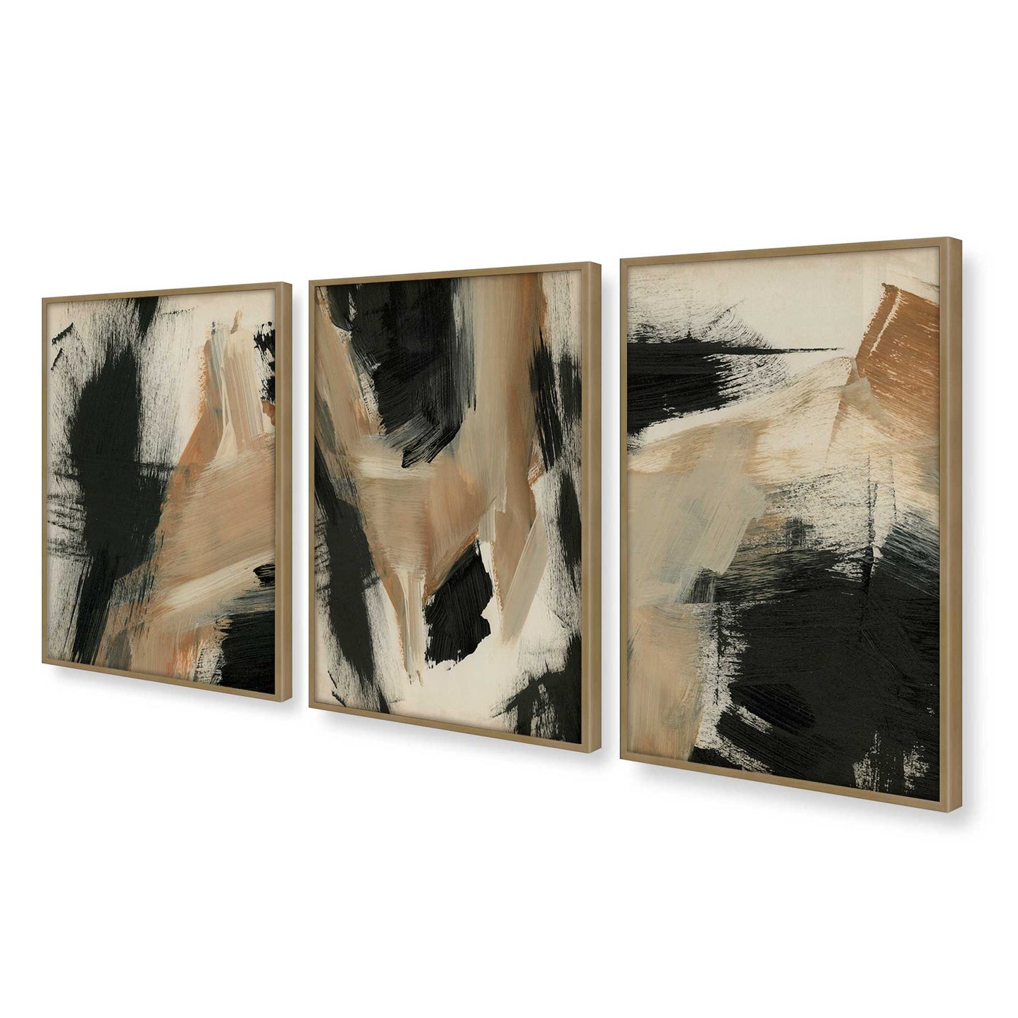 [Color:Brushed Gold], Picture of art in a Brushed Gold frame at an angle