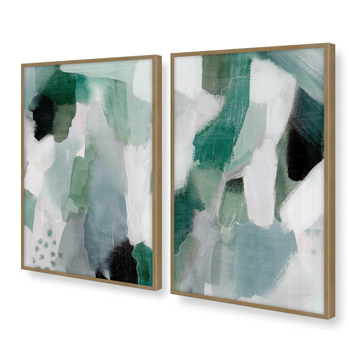 [Color:Brushed Gold], Picture of art in a Brushed Gold frame at an angle