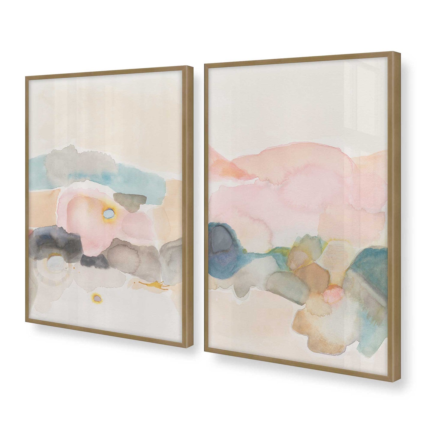 [Color:Brushed Gold], Picture of art in a Brushed Gold frame at an angle