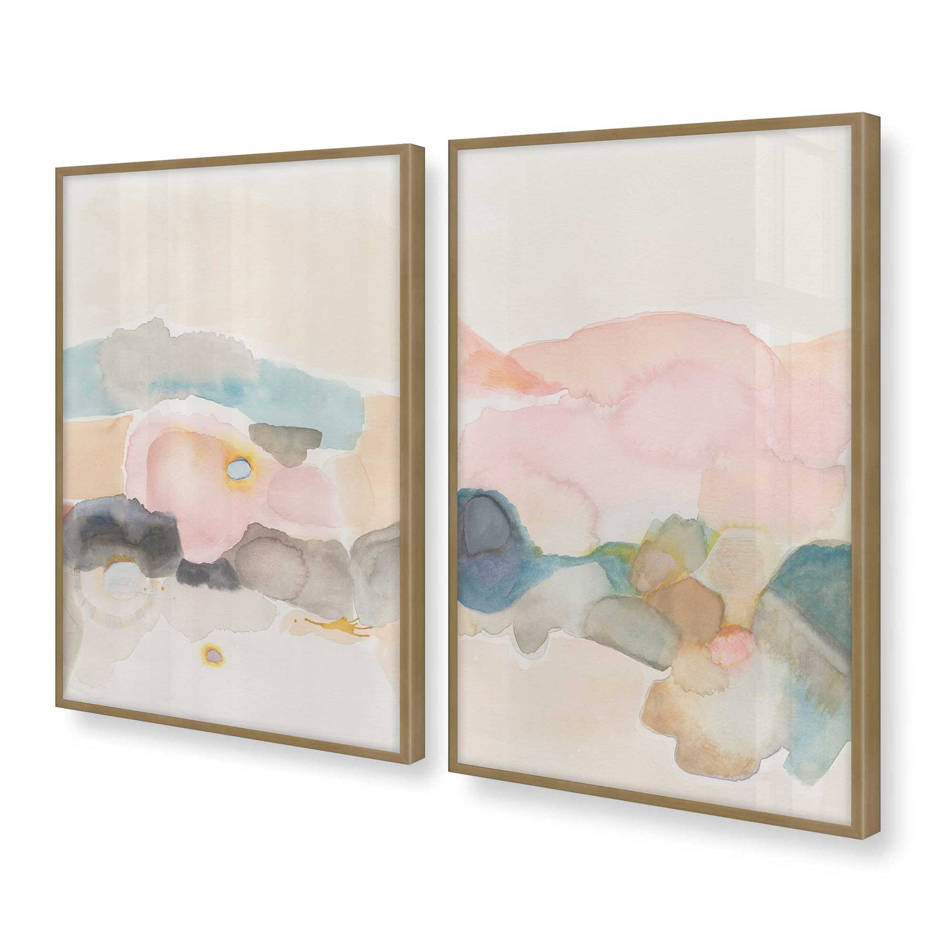 [Color:Brushed Gold], Picture of art in a Brushed Gold frame at an angle