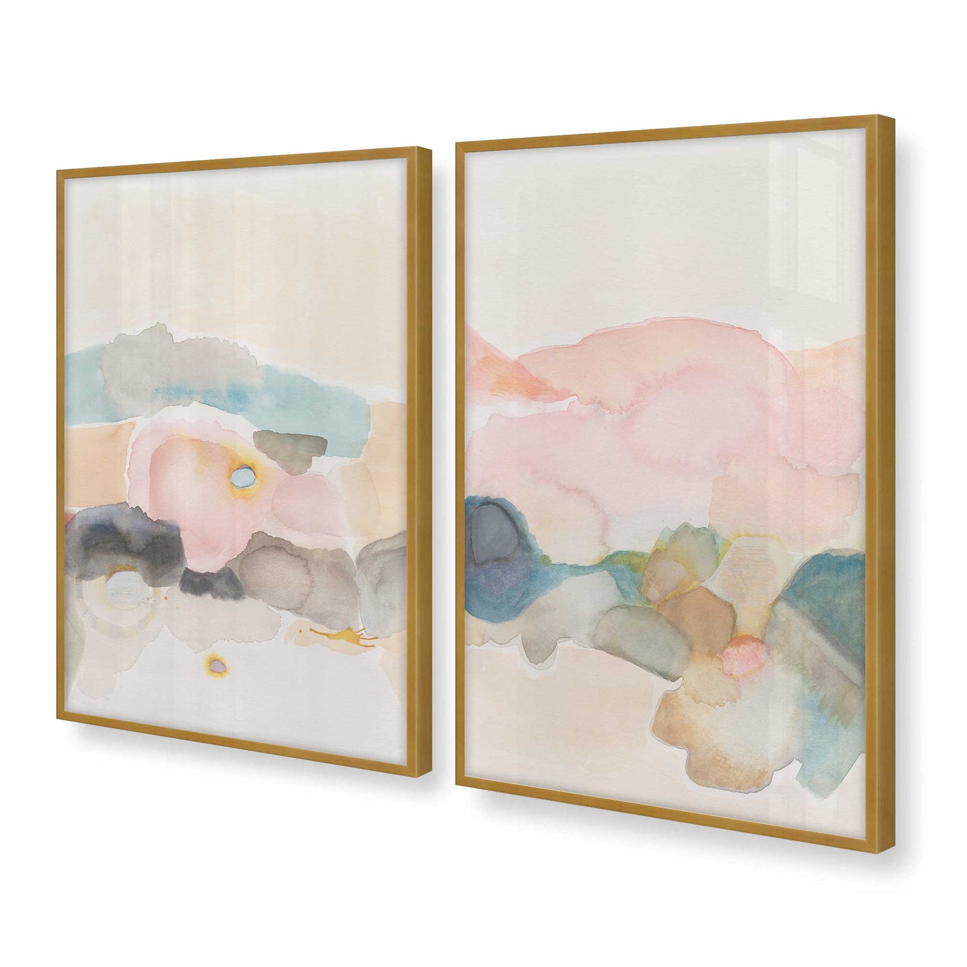 [Color:Polished Gold], Picture of art in a Polished Gold frame at an angle
