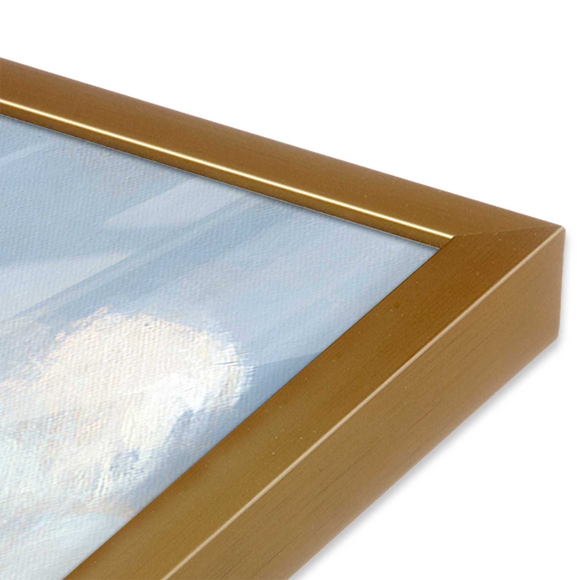[Color:Polished Gold], Picture of art in a Polished Gold frame at an angle