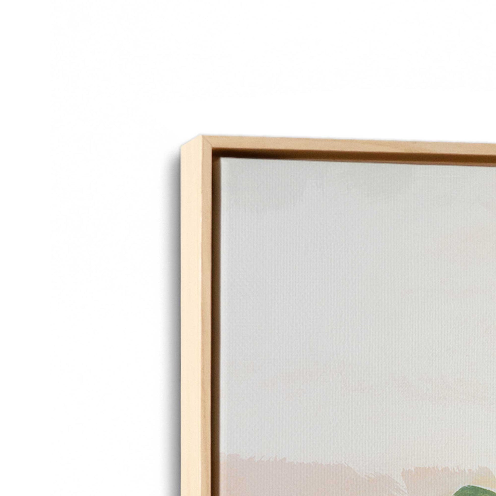 [Color:American Maple], Picture of art in a American Maple frame at an angle