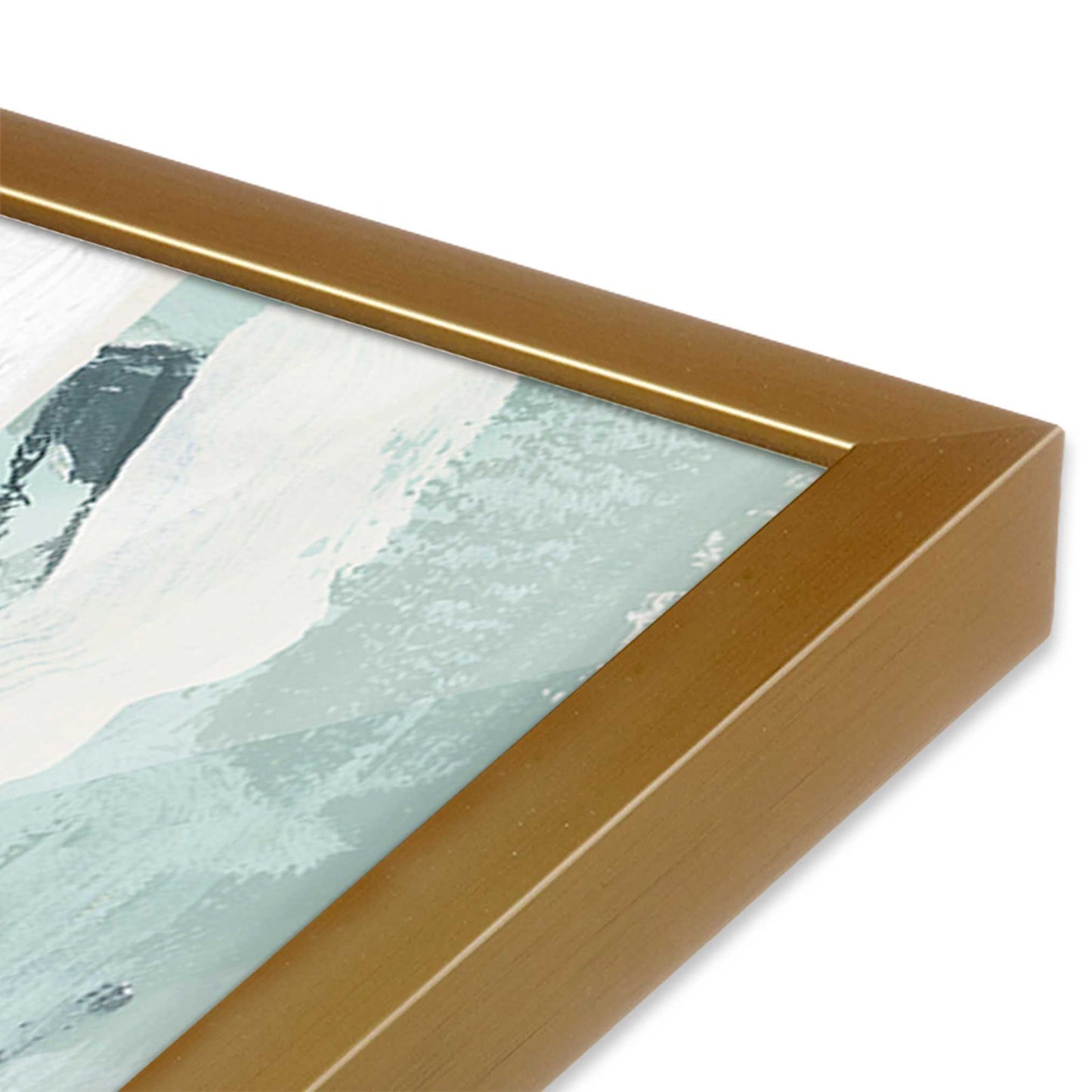 [Color:Polished Gold], Picture of art in a Polished Gold frame at an angle