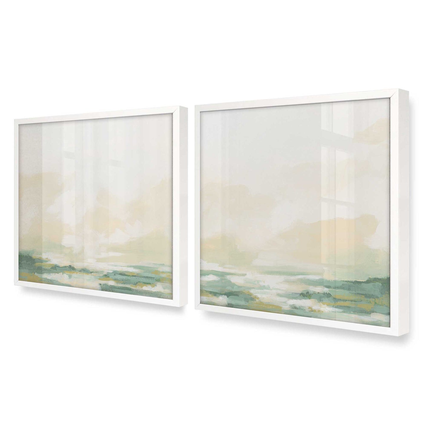 [Color:Opaque White], Picture of art in a Opaque White frame at an angle