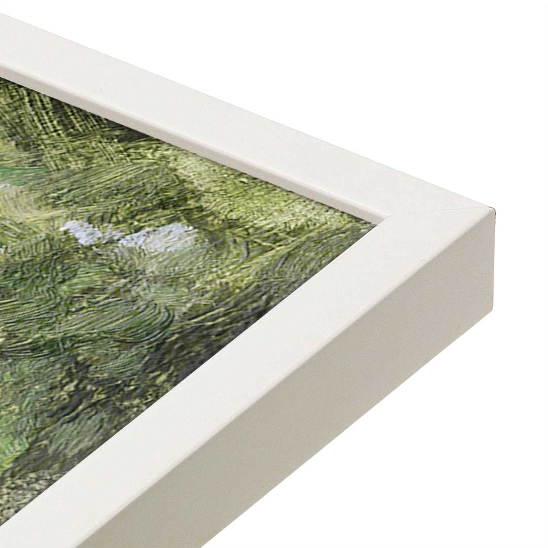 [Color:Opaque White], Picture of art in a Opaque White frame at an angle