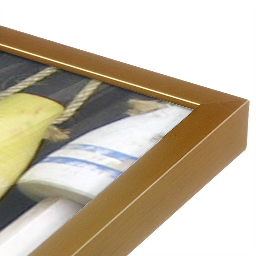 [Color:Polished Gold], Picture of art in a Polished Gold frame at an angle