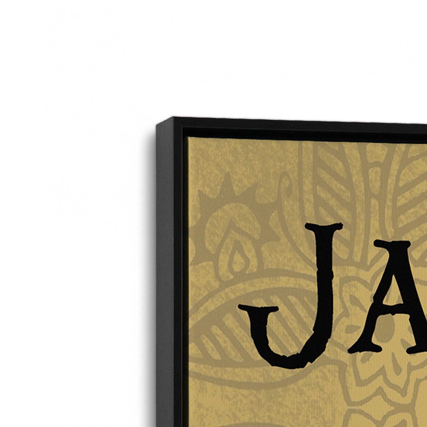 [Color:Satin Black], Picture of art in a Satin Black frame at an angle