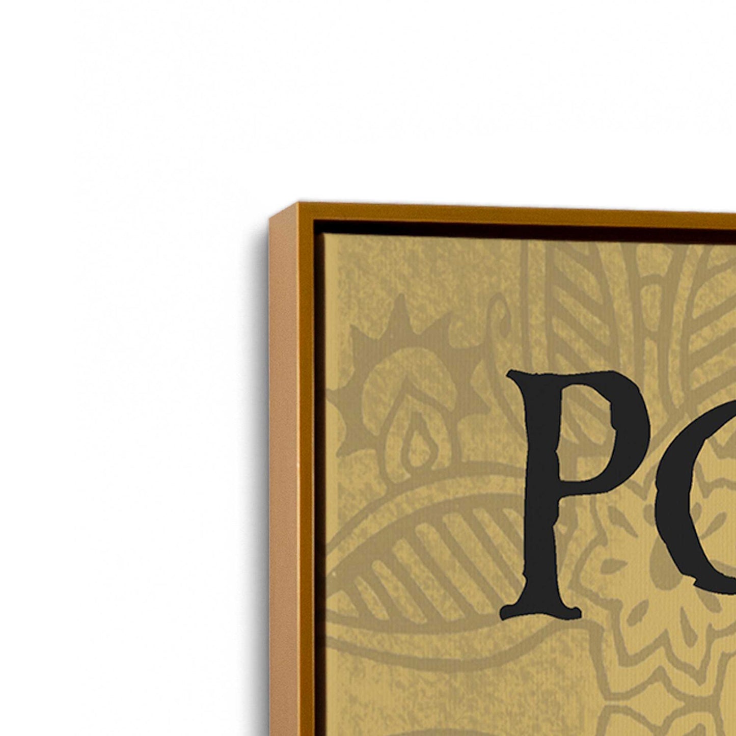 [Color:Polished Gold], Picture of art in a Polished Gold frame at an angle