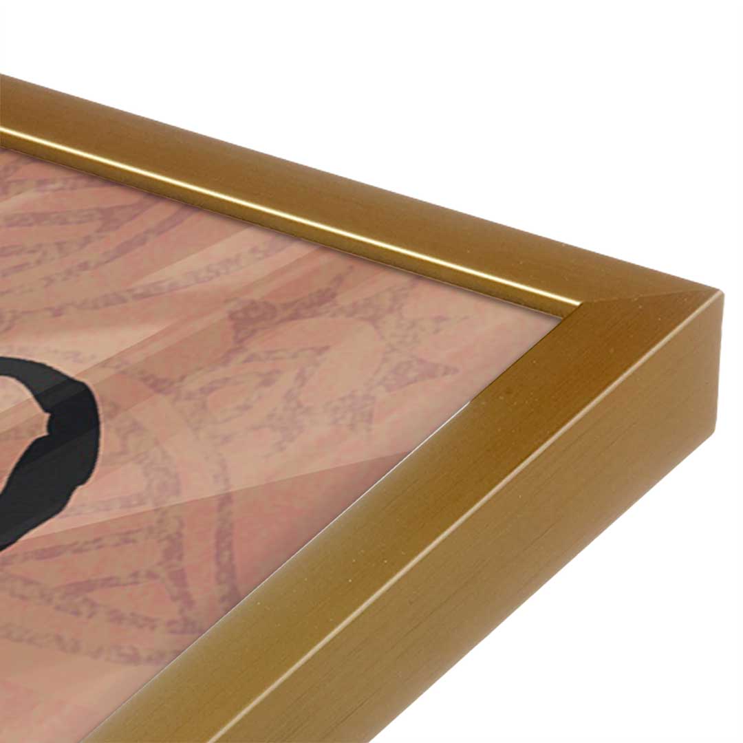 [Color:Polished Gold], Picture of art in a Polished Gold frame at an angle