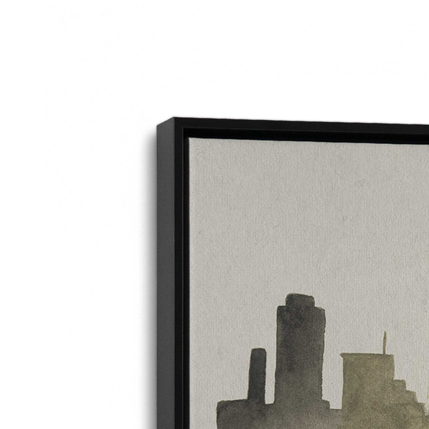 [Color:Satin Black], Picture of art in a Satin Black frame at an angle