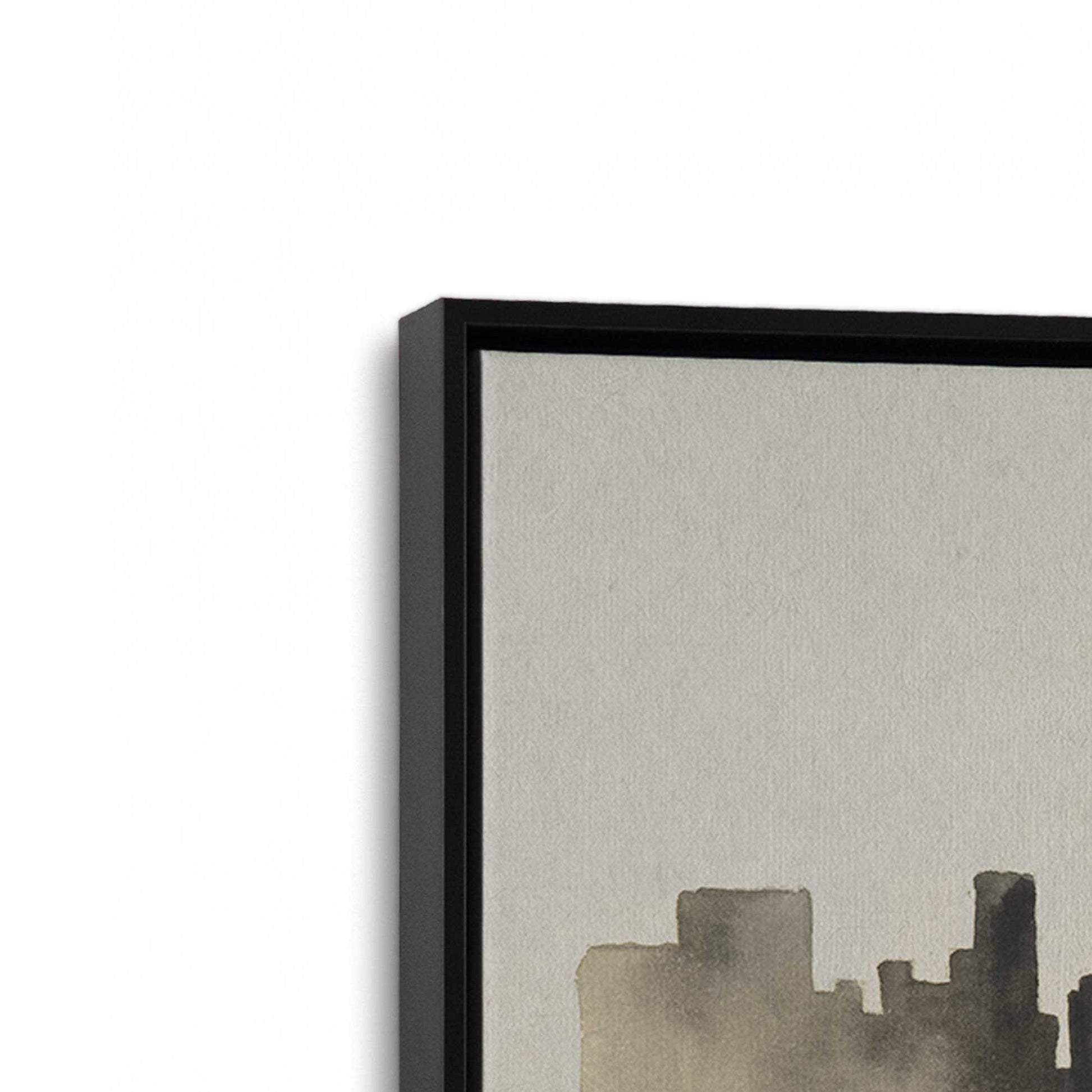 [Color:Satin Black], Picture of art in a Satin Black frame at an angle