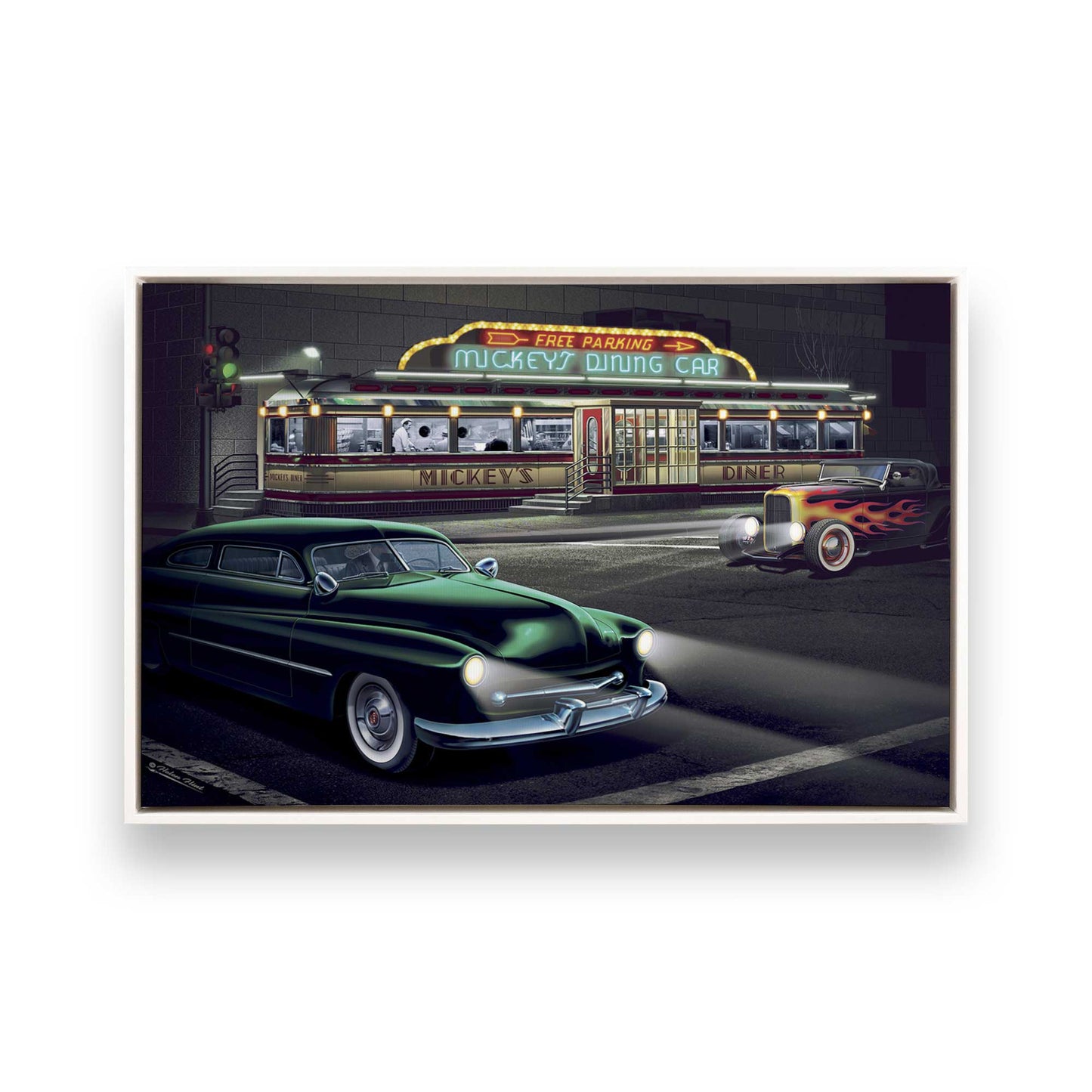 [Color:Opaque White], Picture of art in a White frame