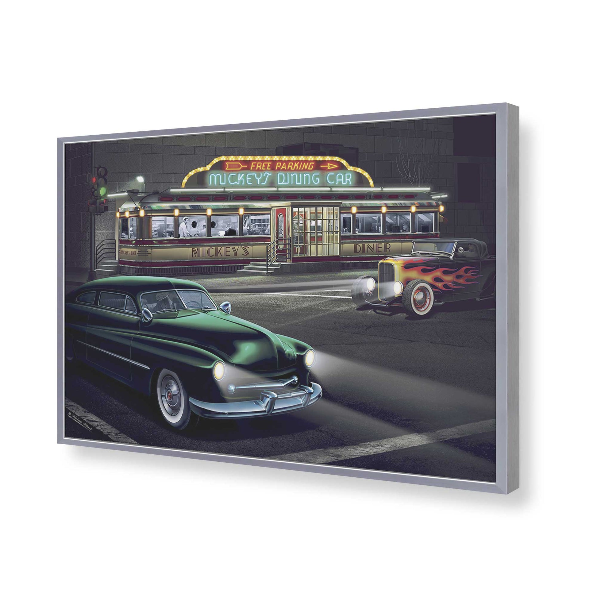 [Color:Polished Chrome], Picture of art in a Polished Chrome frame of the corner