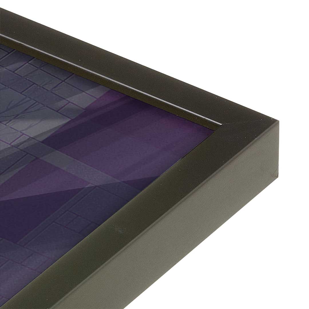 [Color:Satin Black], Picture of art in a Satin Black frame at an angle