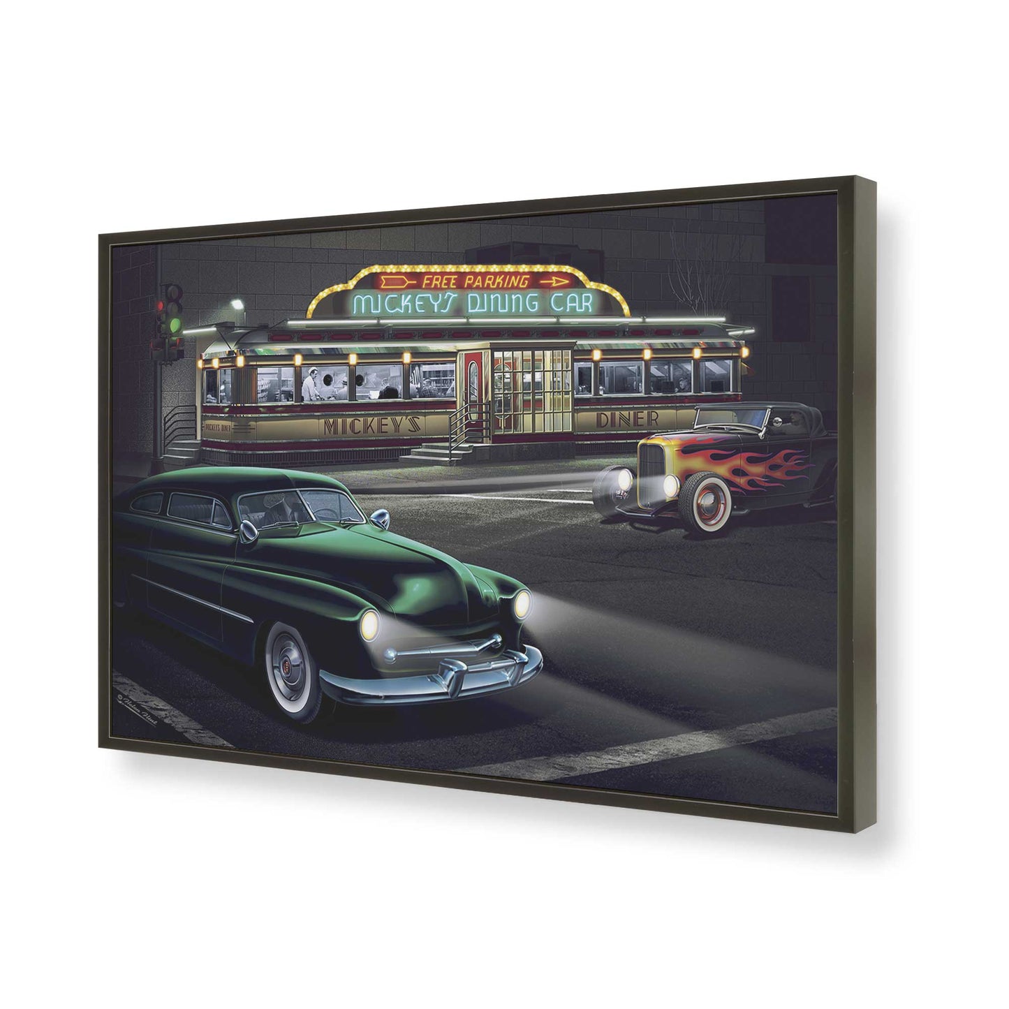 [Color:Satin Black], Picture of art in a Satin Black frame of the corner
