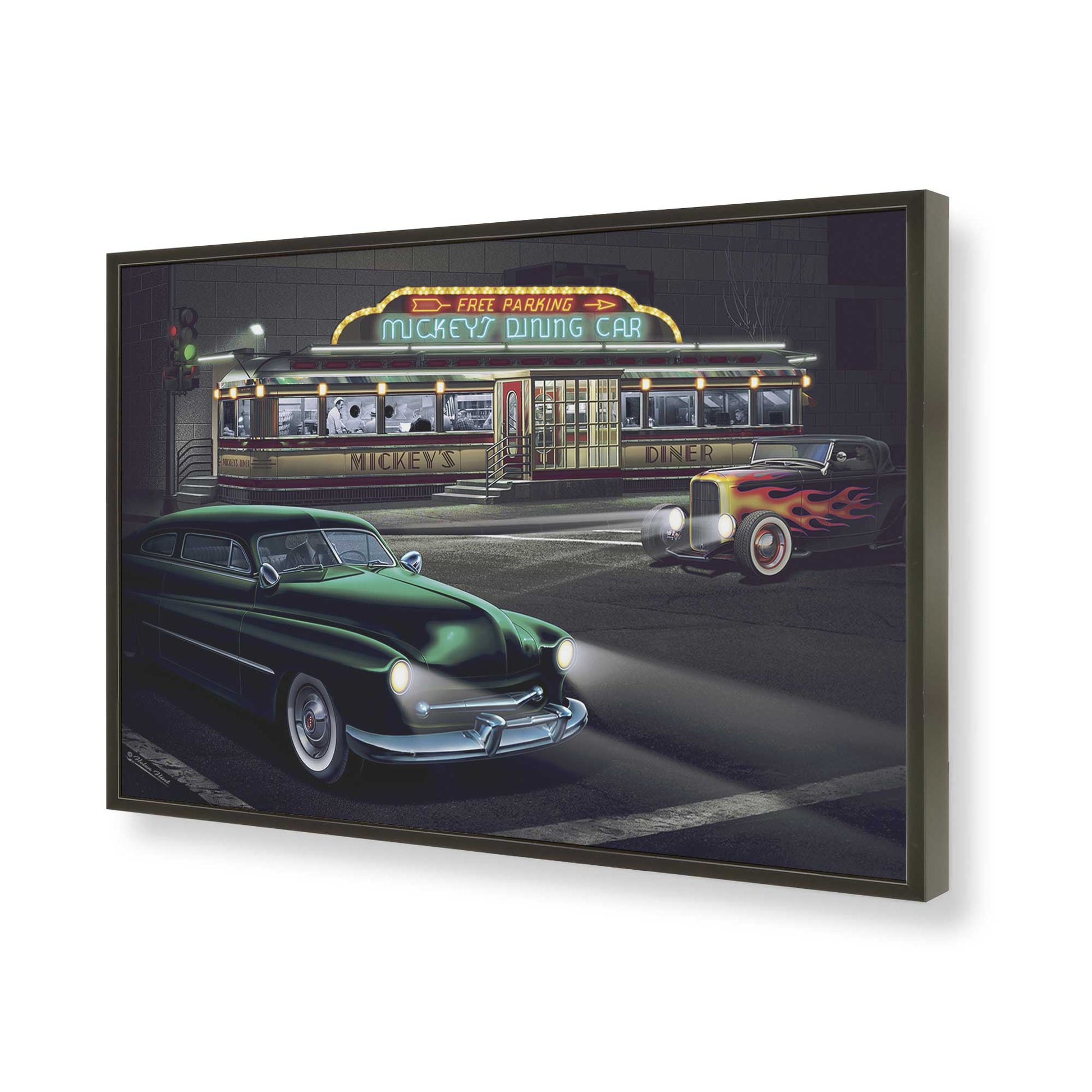 [Color:Satin Black], Picture of art in a Satin Black frame of the corner