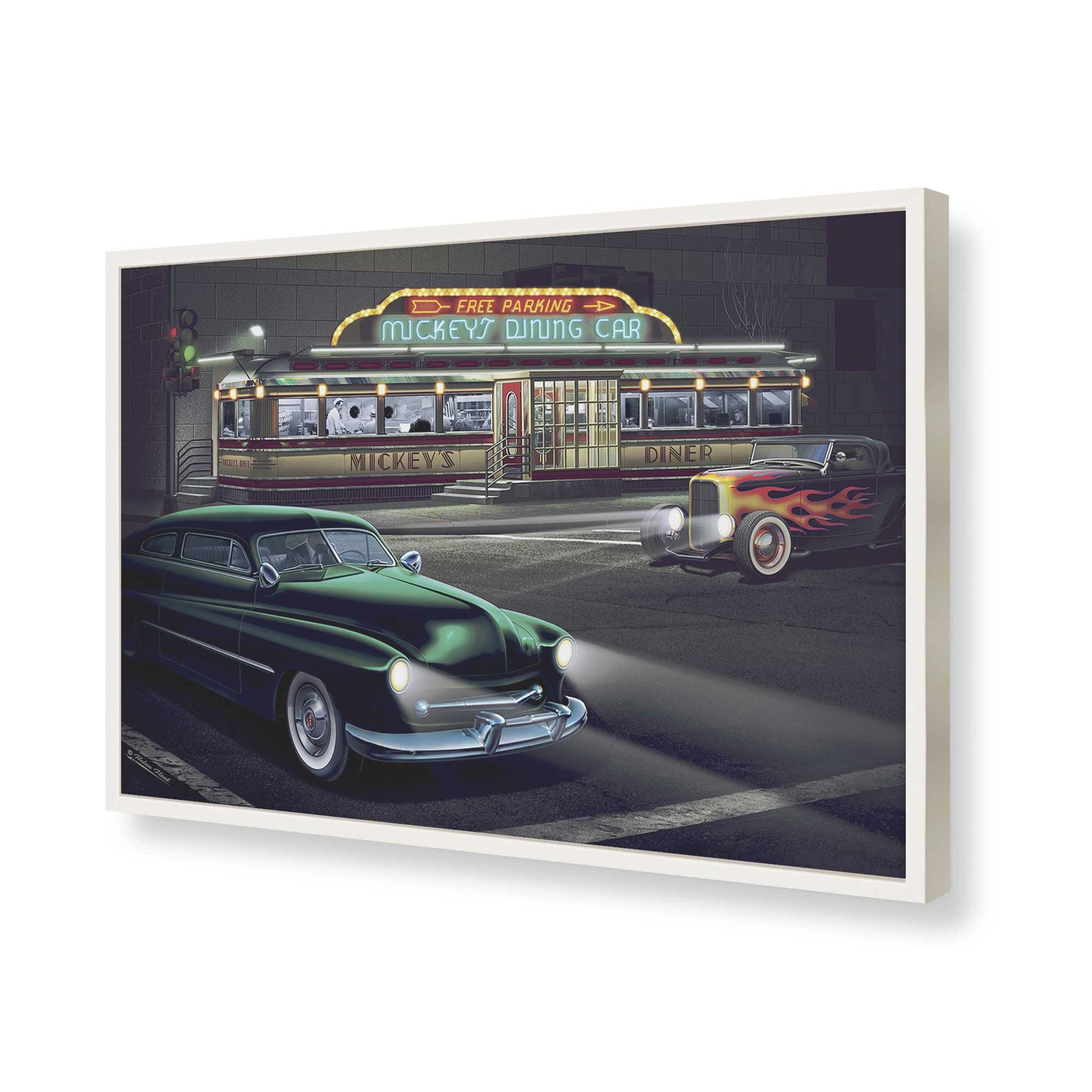 [Color:Opaque White], Picture of art in a Opaque White frame of the corner