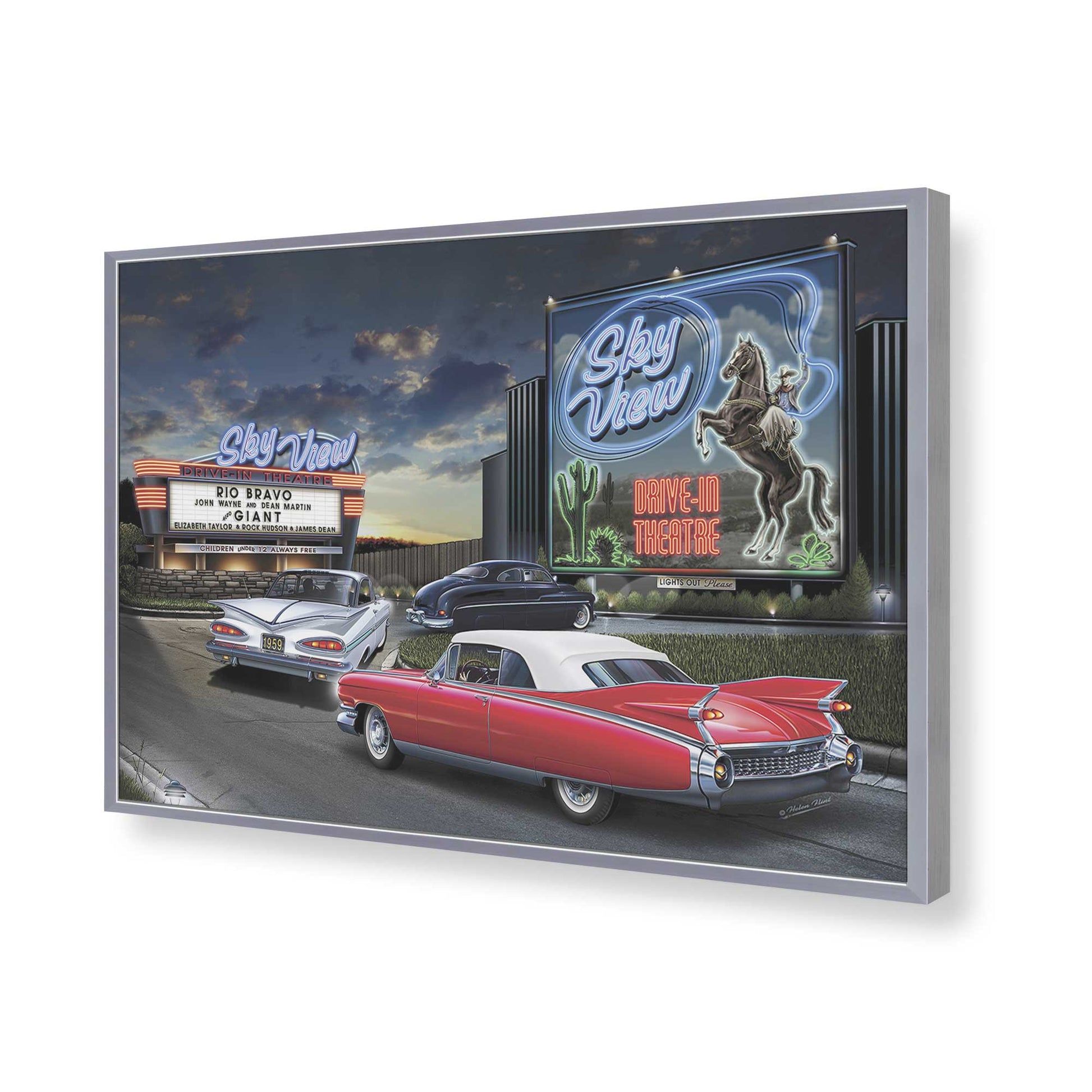 [Color:Polished Chrome], Picture of art in a Polished Chrome frame of the corner