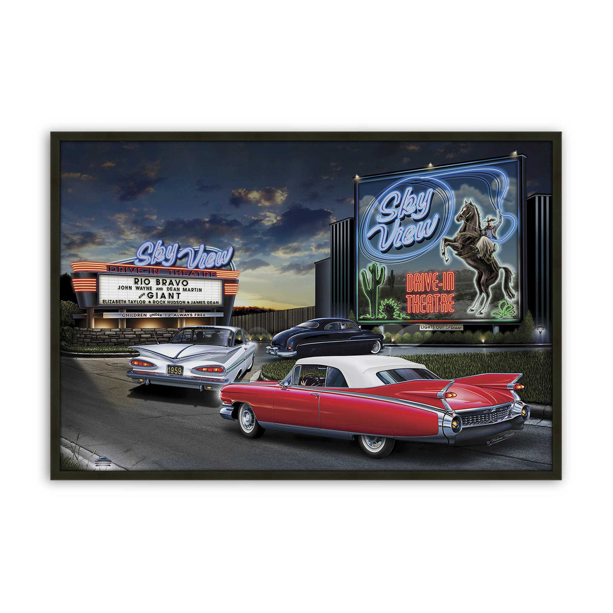 [Color:Satin Black], Picture of art in a Satin Black frame
