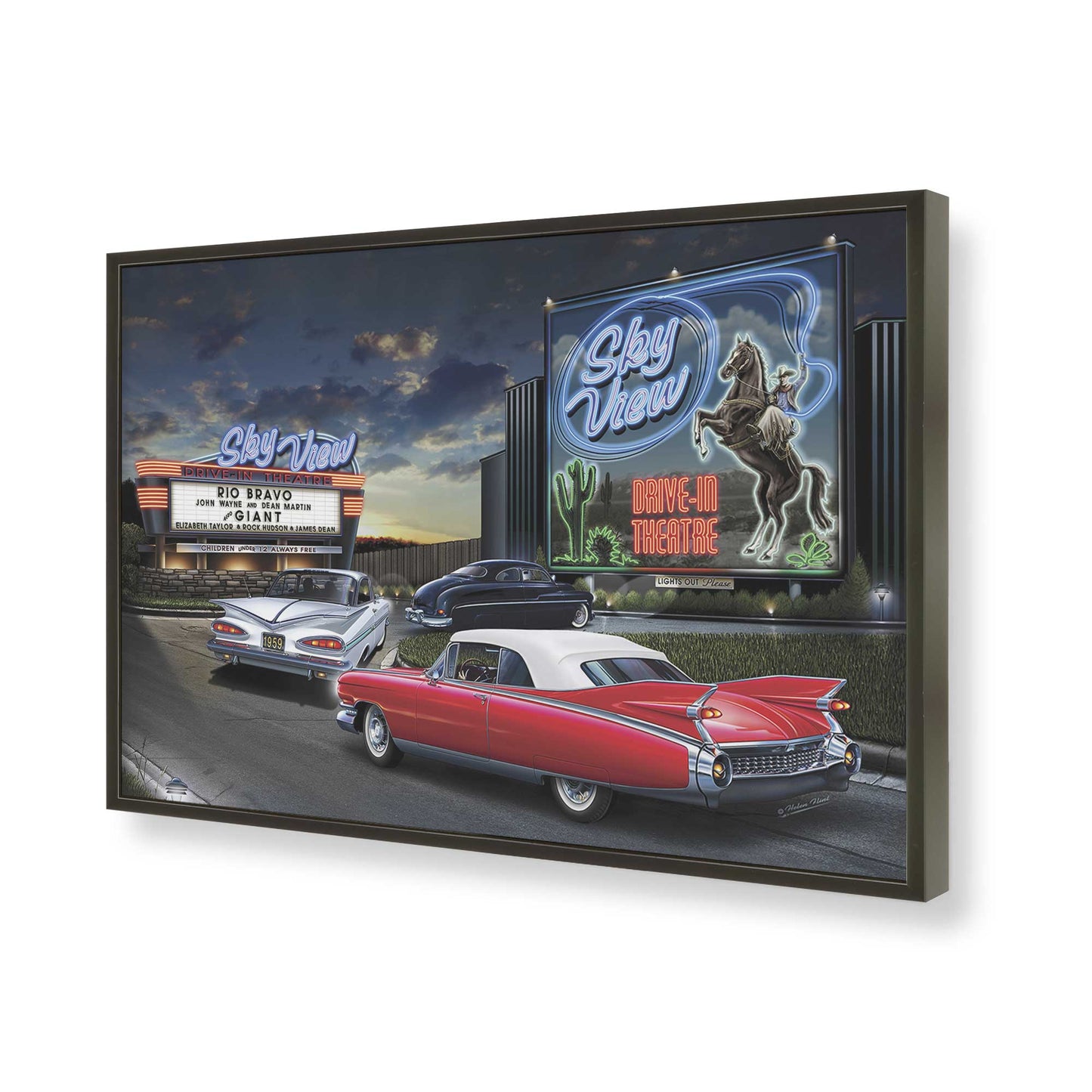 [Color:Satin Black], Picture of art in a Satin Black frame of the corner