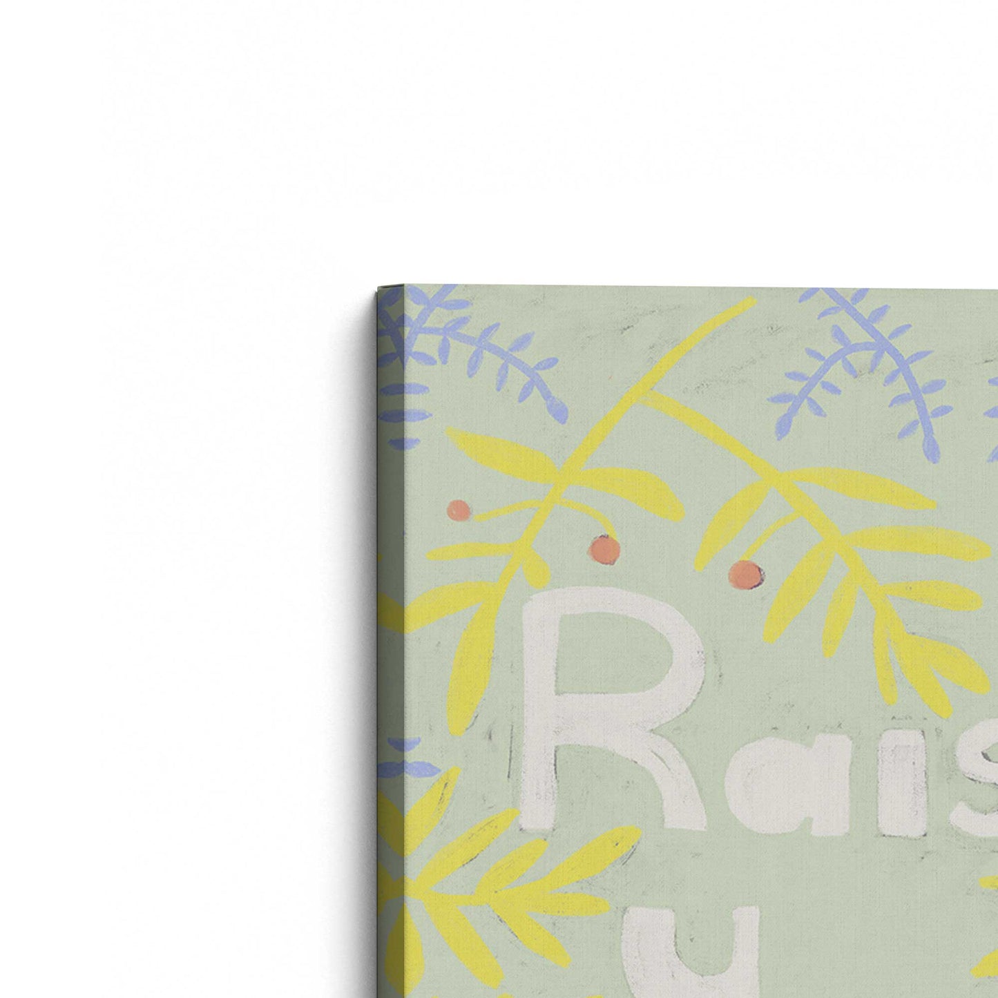 [Color:Stretched Canvas], Picture of the corner of the art