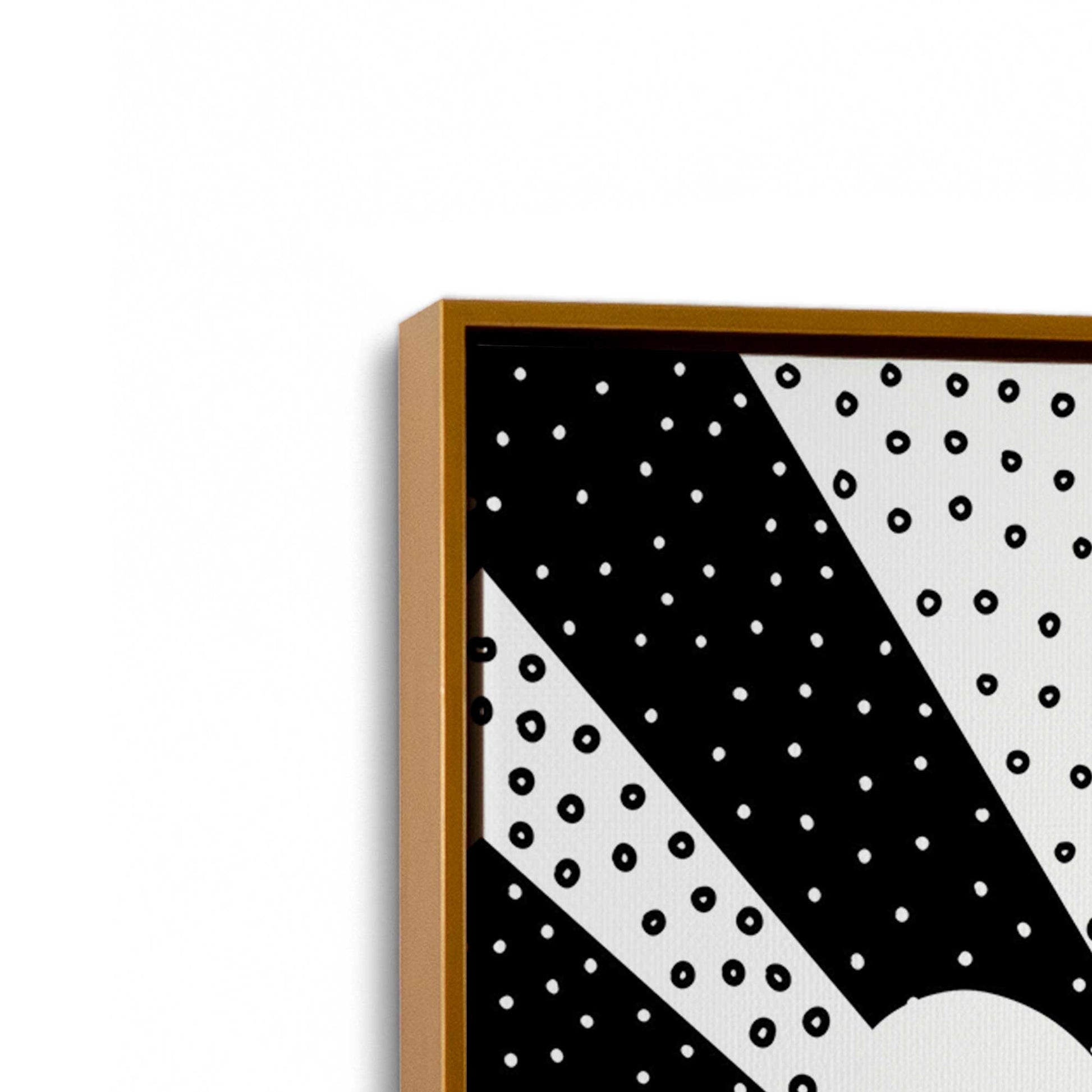 [Color:Polished Gold], Picture of art in a Polished Gold frame at an angle