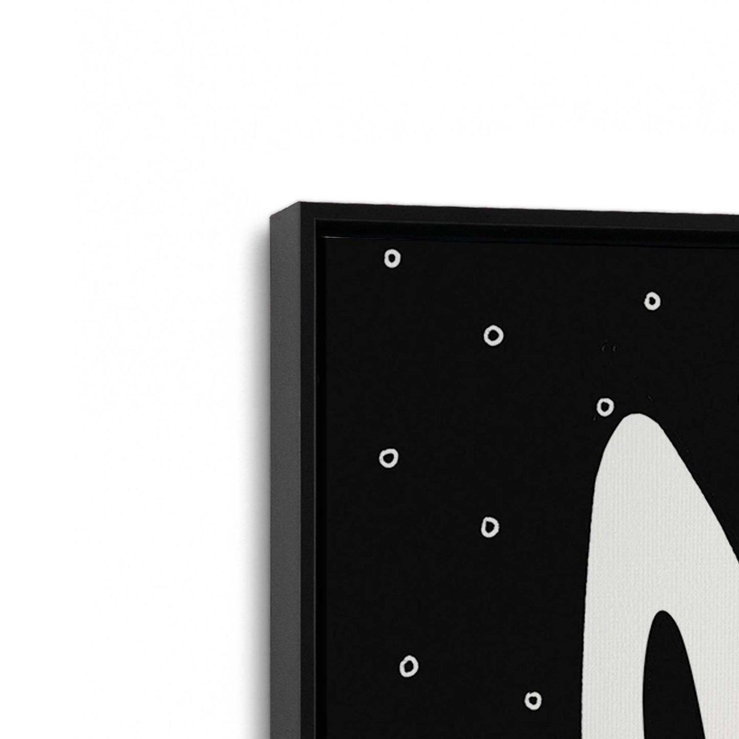 [Color:Satin Black], Picture of art in a Satin Black frame at an angle