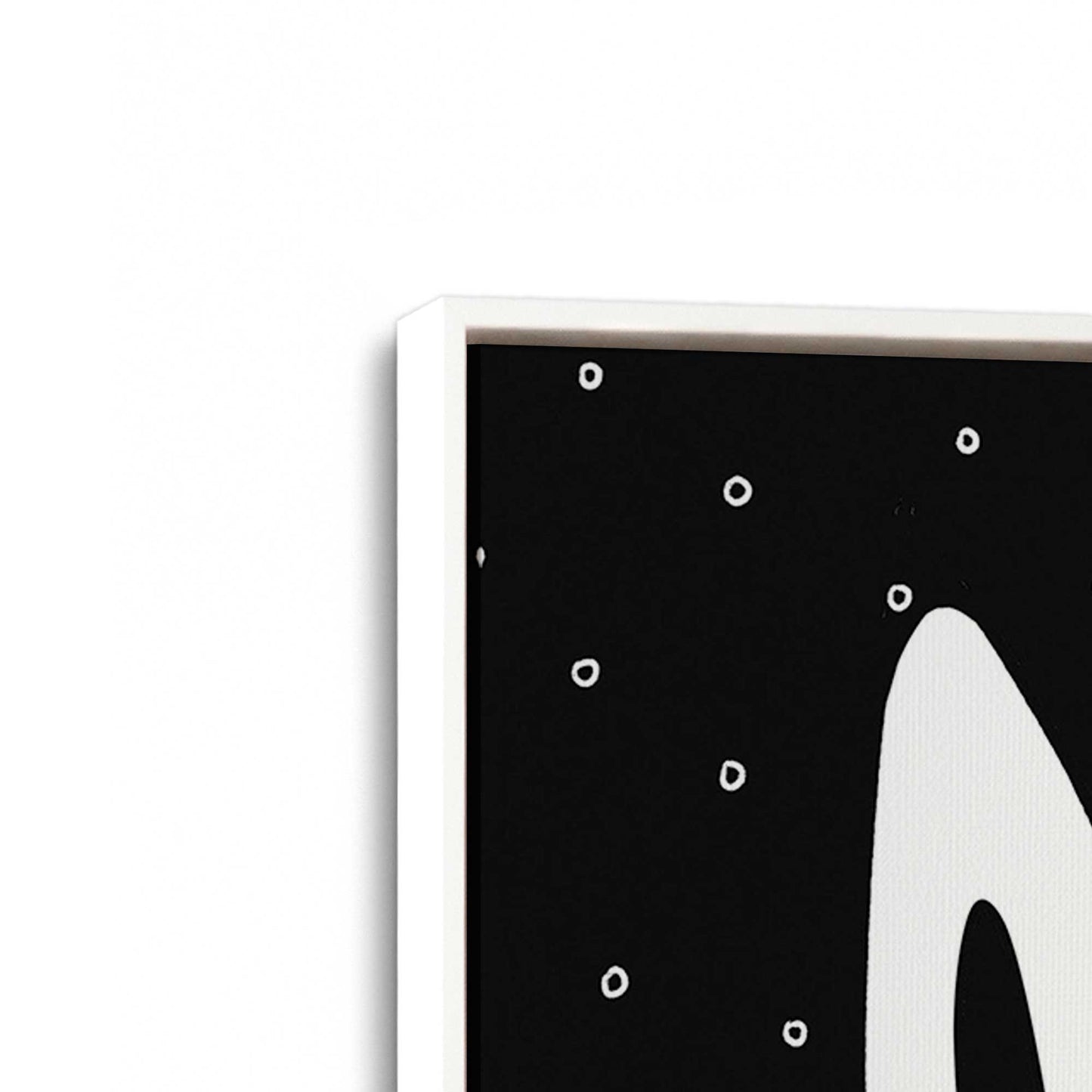 [Color:Opaque White], Picture of art in a White frame at an angle