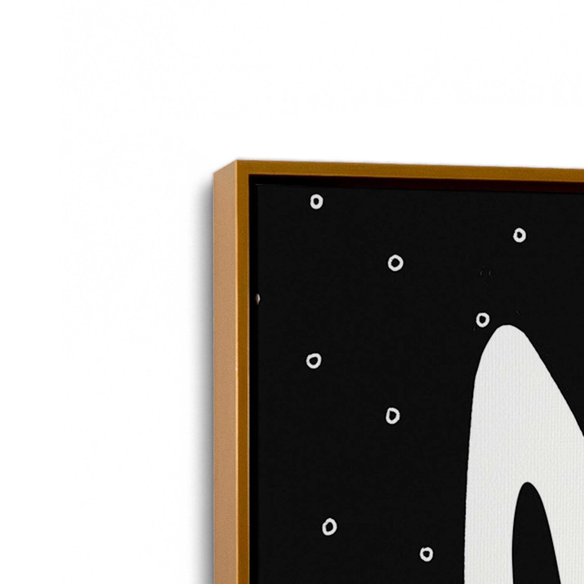 [Color:Polished Gold], Picture of art in a Polished Gold frame at an angle