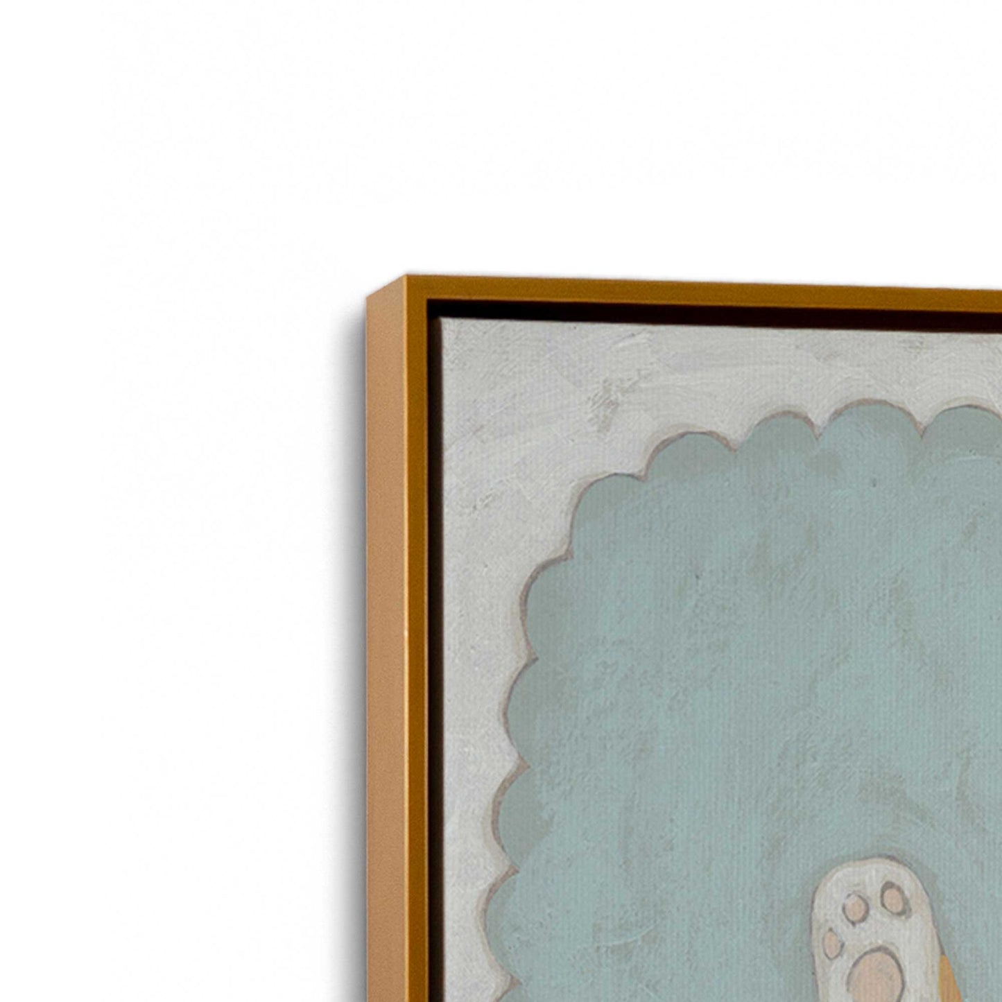 [Color:Polished Gold], Picture of art in a Polished Gold frame at an angle