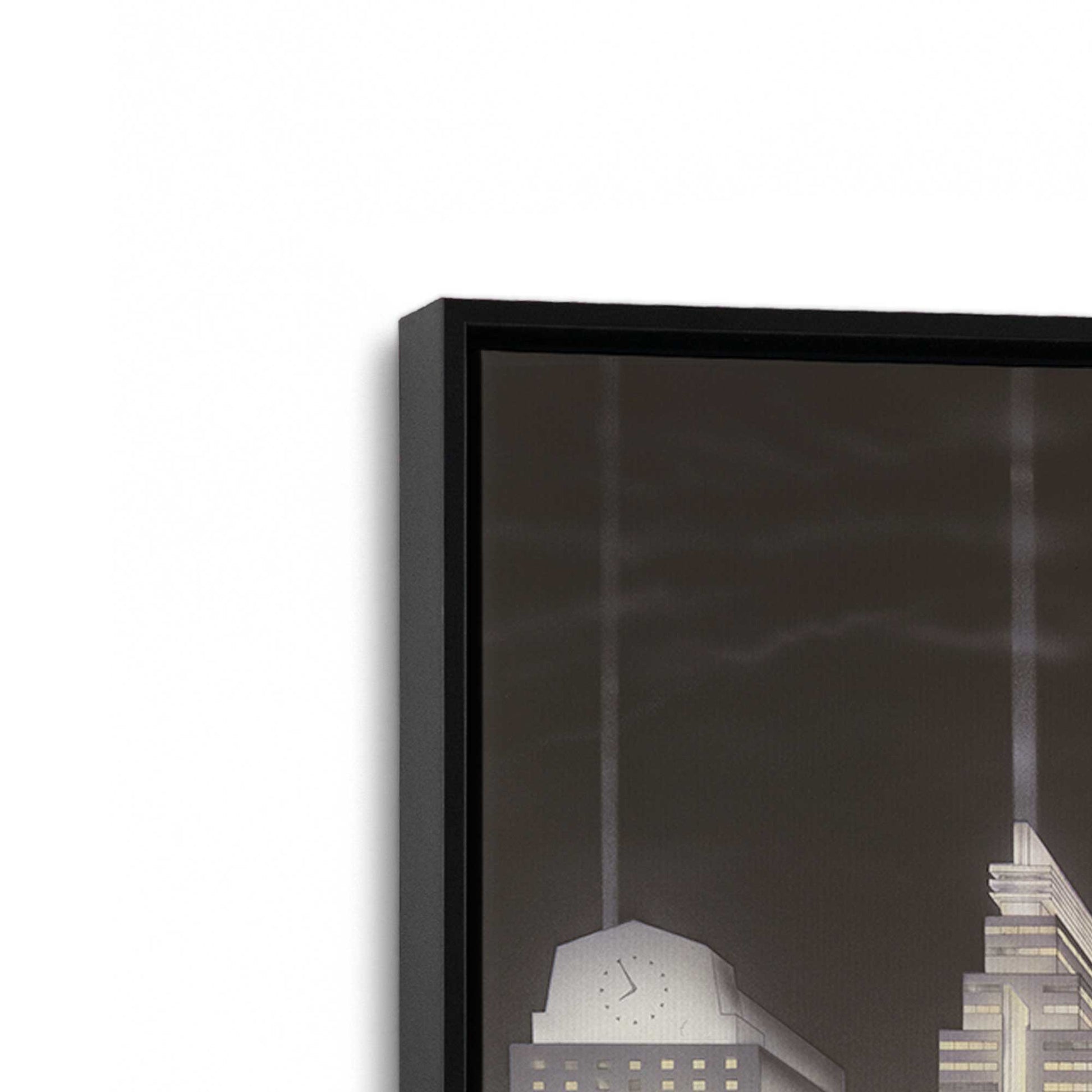 [Color:Satin Black], Picture of art in a Satin Black frame at an angle