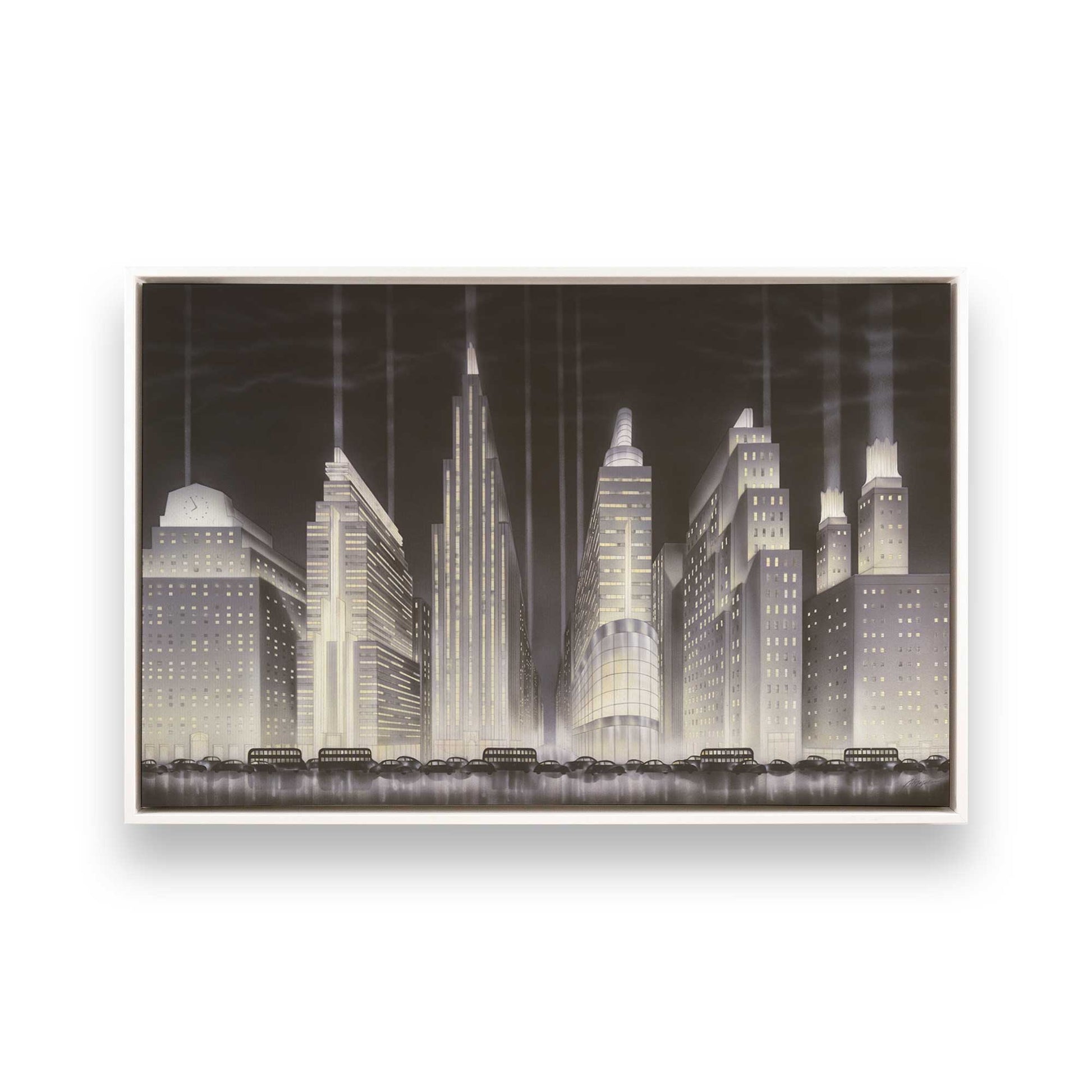 [Color:Opaque White], Picture of art in a White frame