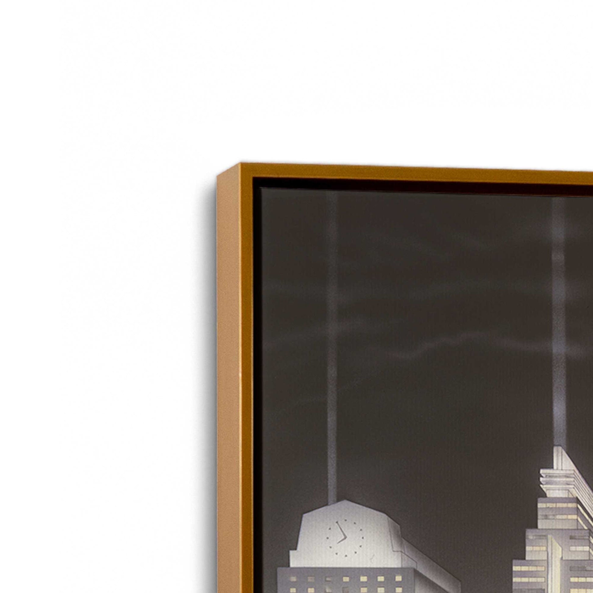 [Color:Polished Gold], Picture of art in a Polished Gold frame at an angle