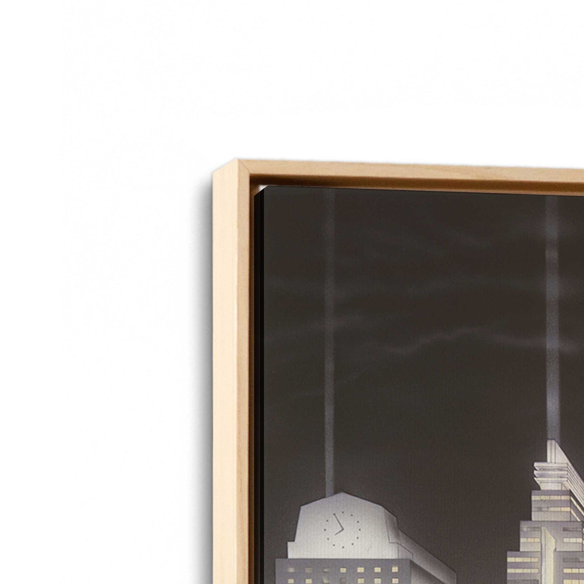 [Color:American Maple], Picture of art in a American Maple frame at an angle