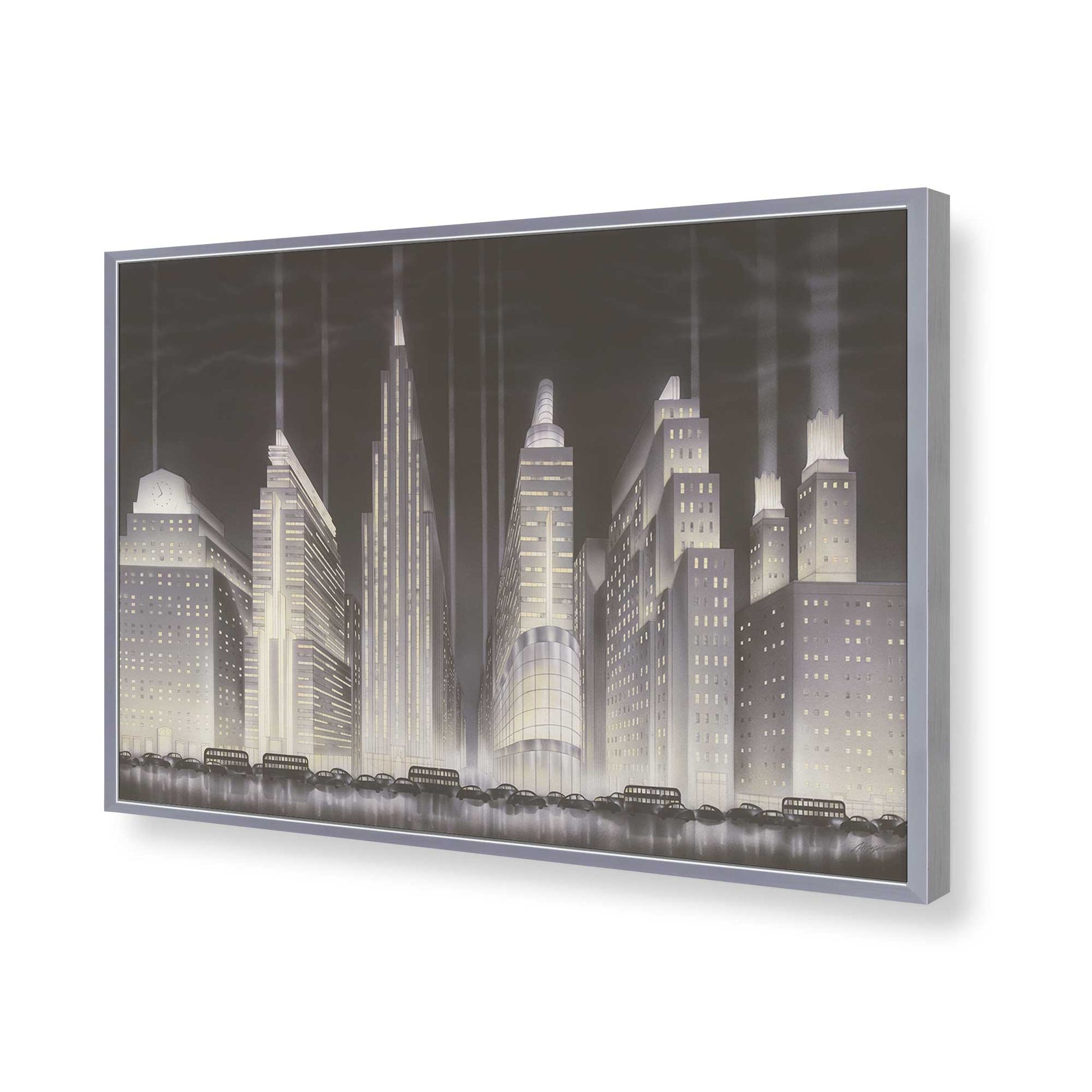 [Color:Polished Chrome], Picture of art in a Polished Chrome frame of the corner