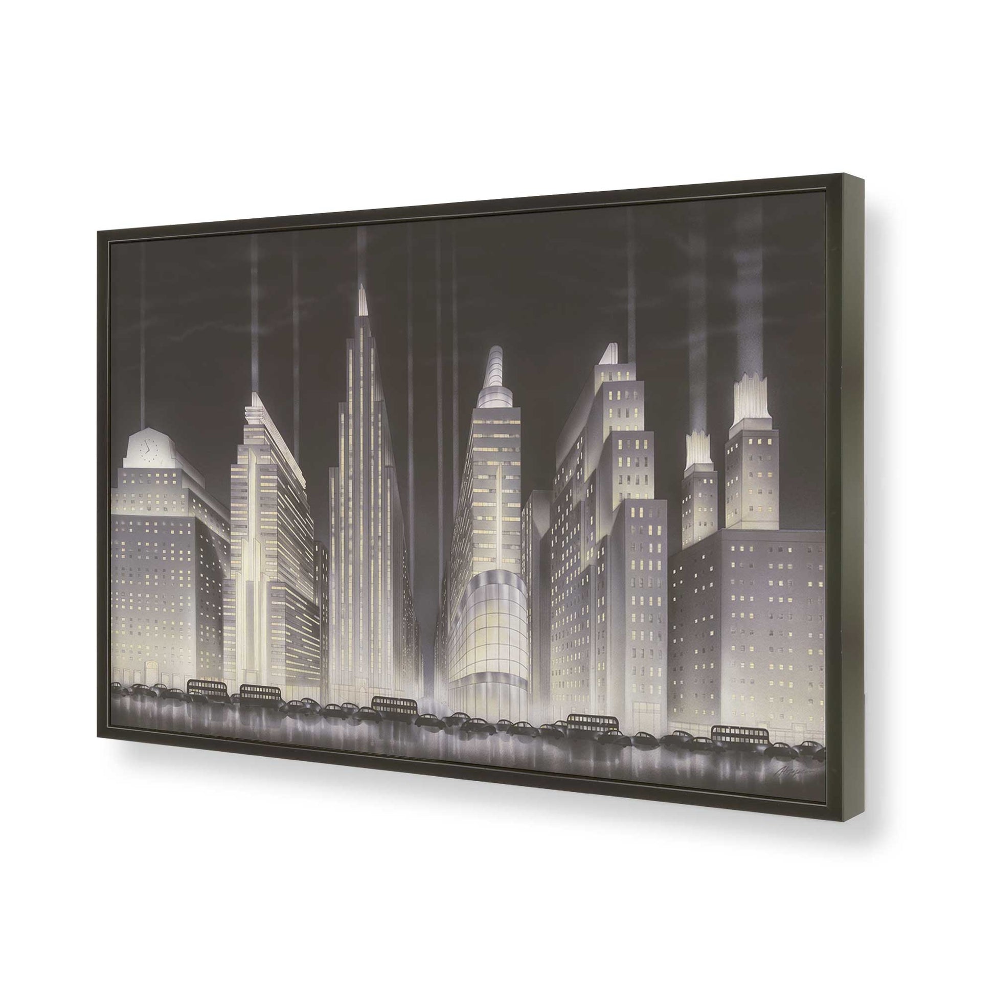 [Color:Satin Black], Picture of art in a Satin Black frame of the corner