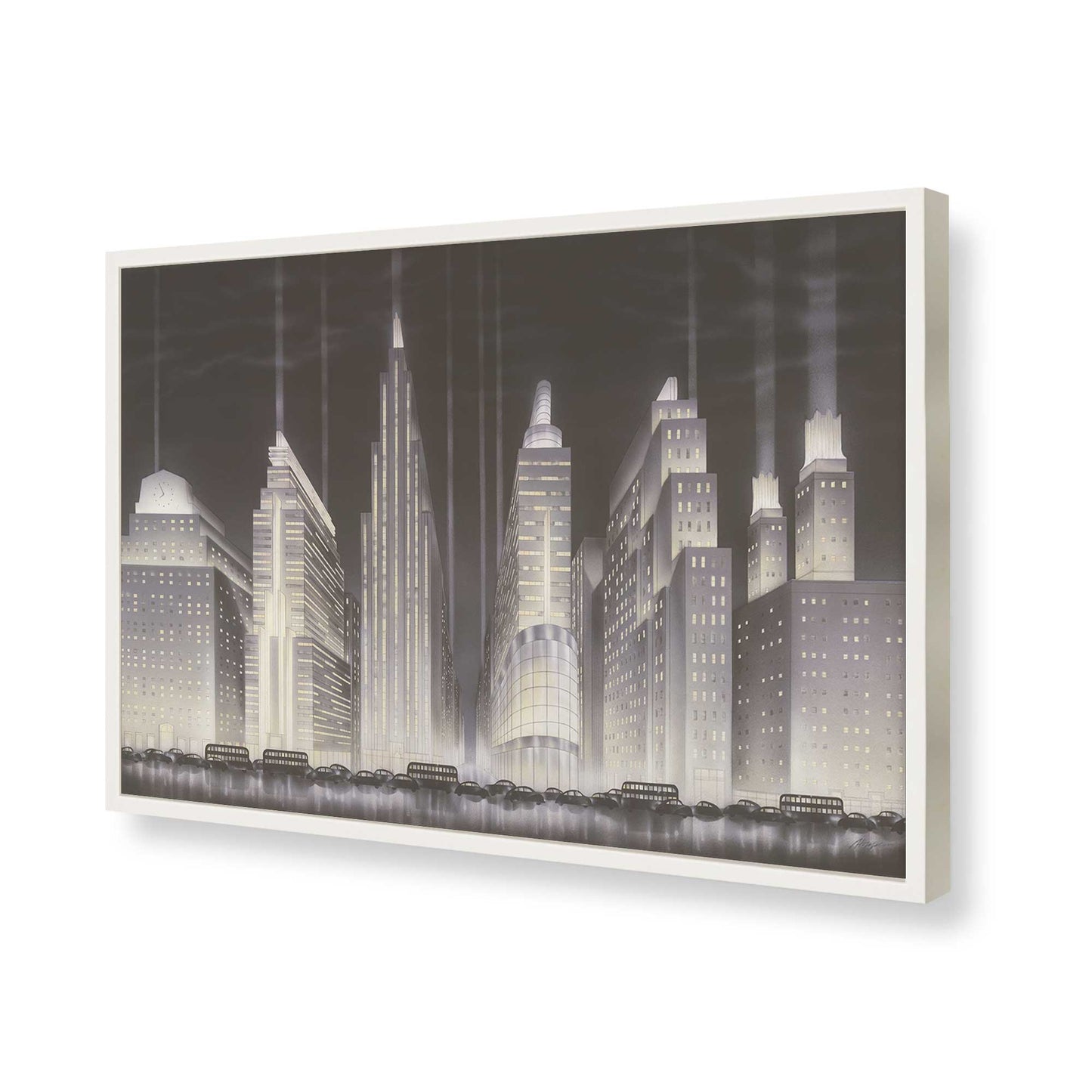 [Color:Opaque White], Picture of art in a Opaque White frame of the corner