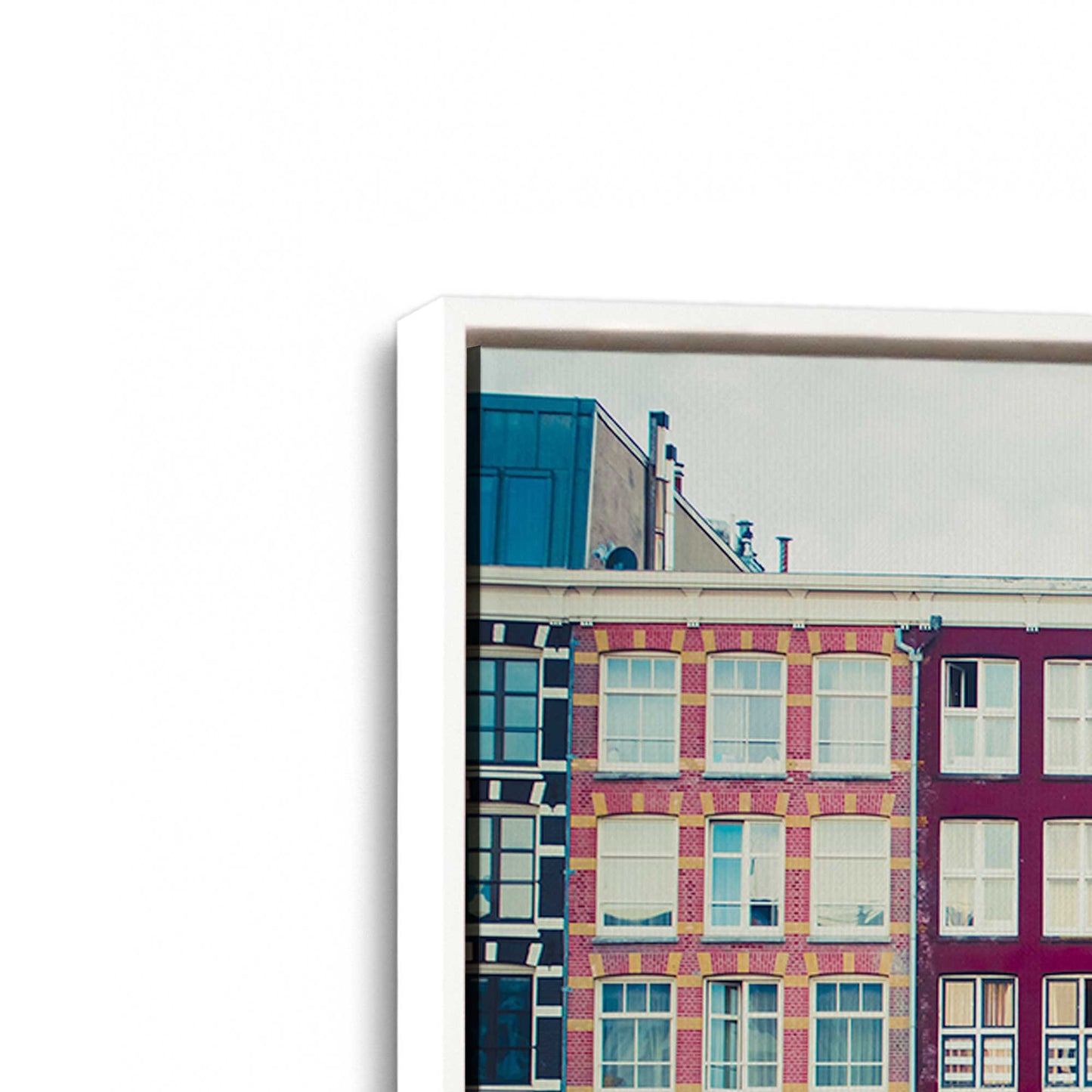 [Color:Opaque White], Picture of art in a White frame at an angle