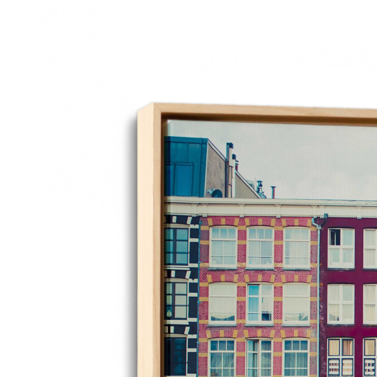 [Color:American Maple], Picture of art in a American Maple frame at an angle