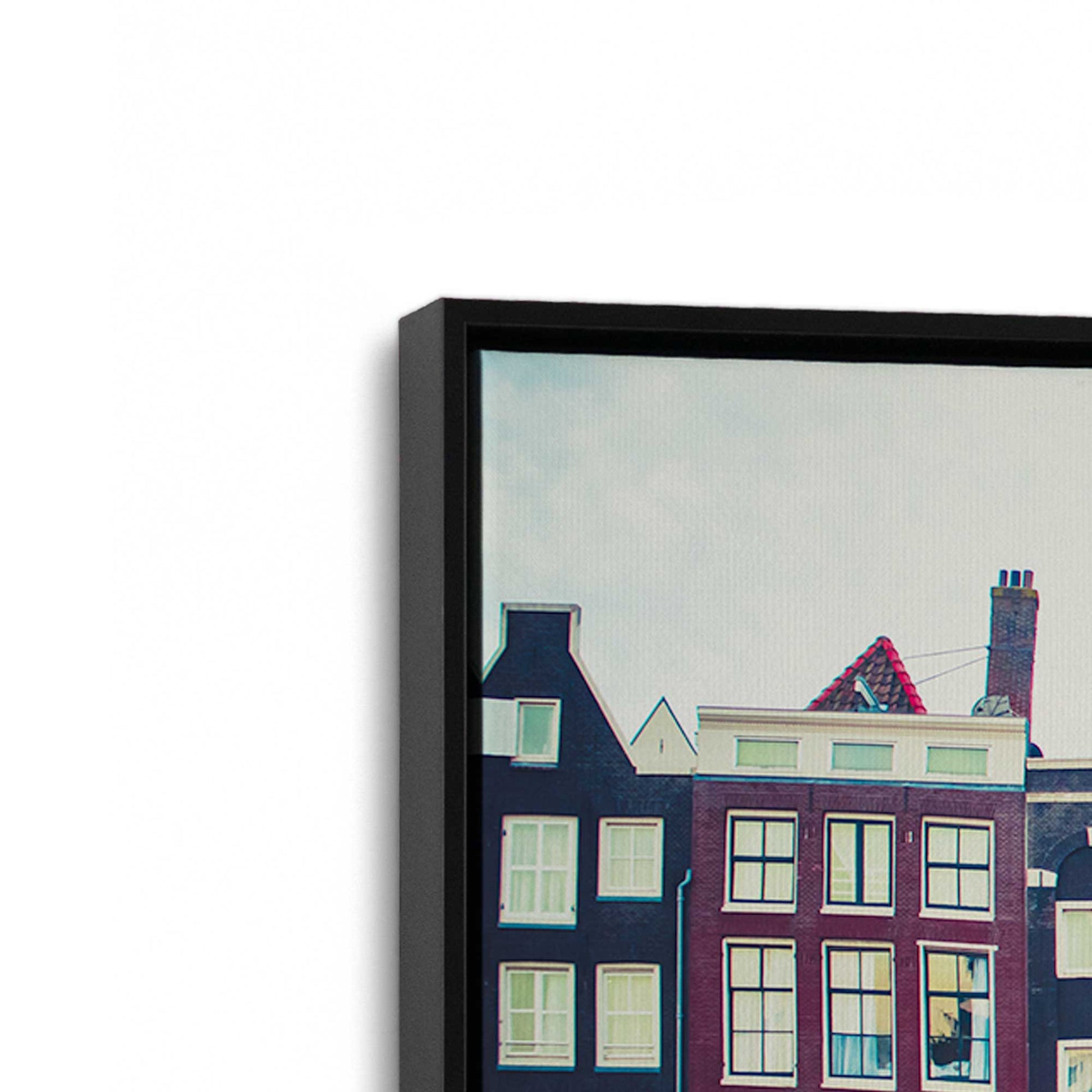 [Color:Satin Black], Picture of art in a Satin Black frame at an angle