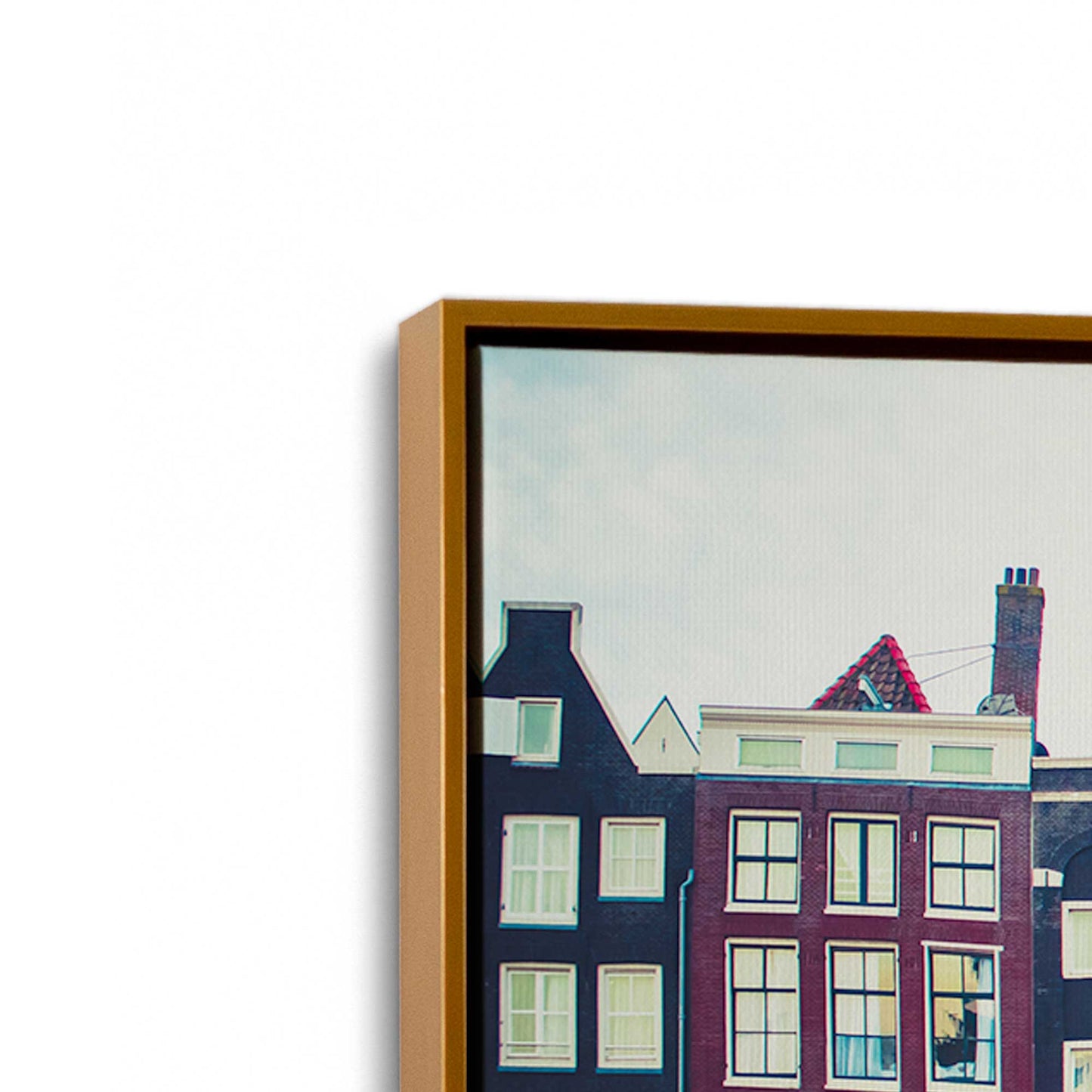 [Color:Polished Gold], Picture of art in a Polished Gold frame at an angle