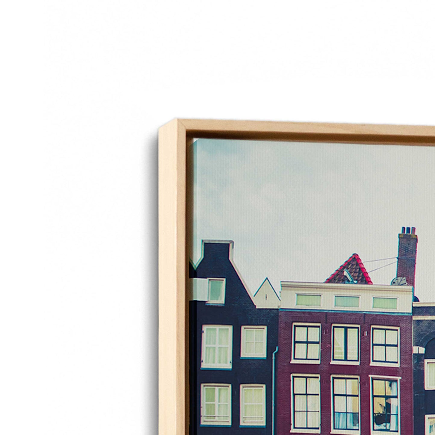 [Color:American Maple], Picture of art in a American Maple frame at an angle