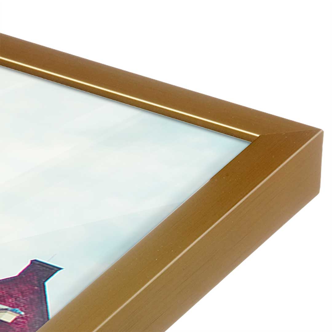 [Color:Polished Gold], Picture of art in a Polished Gold frame at an angle