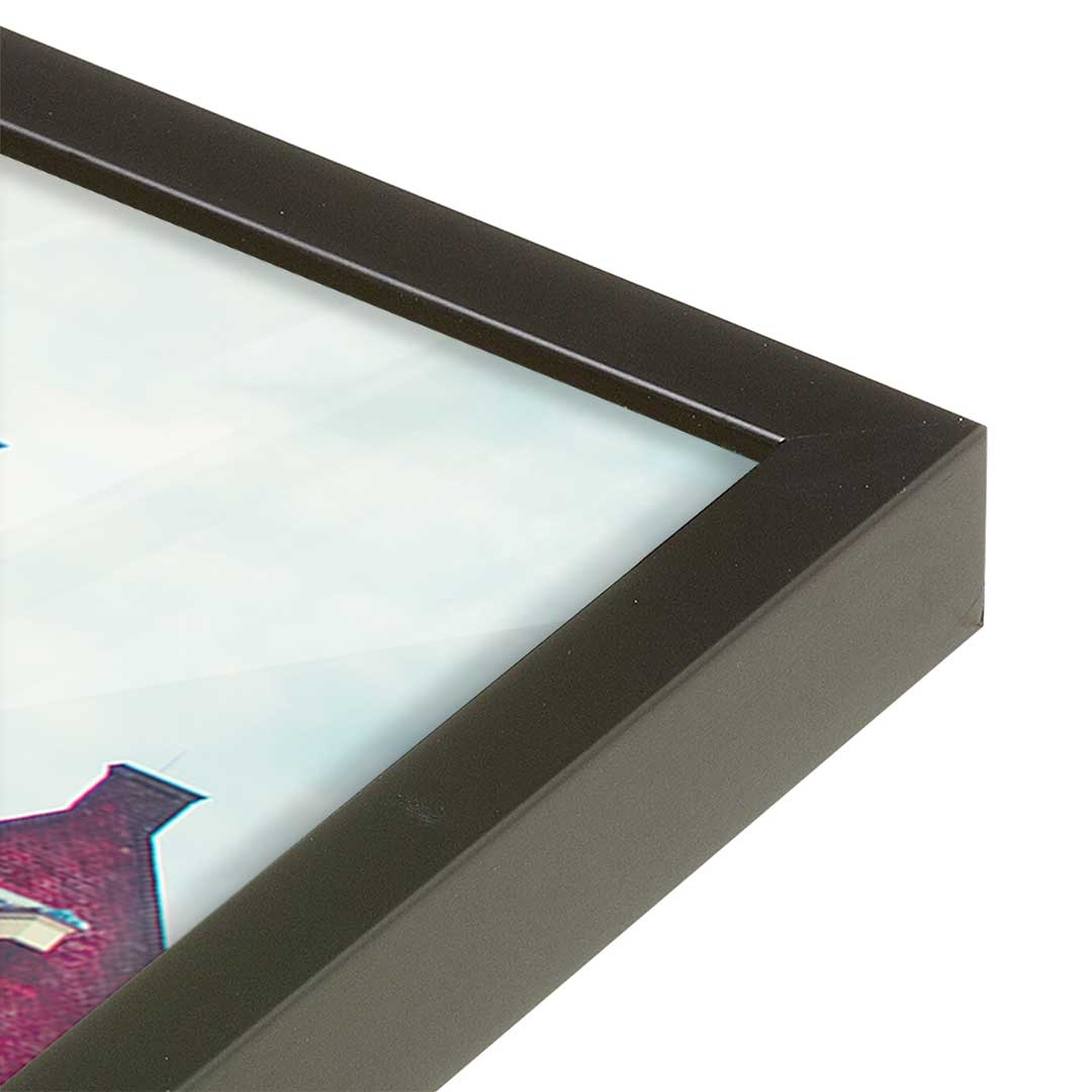 [Color:Satin Black], Picture of art in a Satin Black frame at an angle