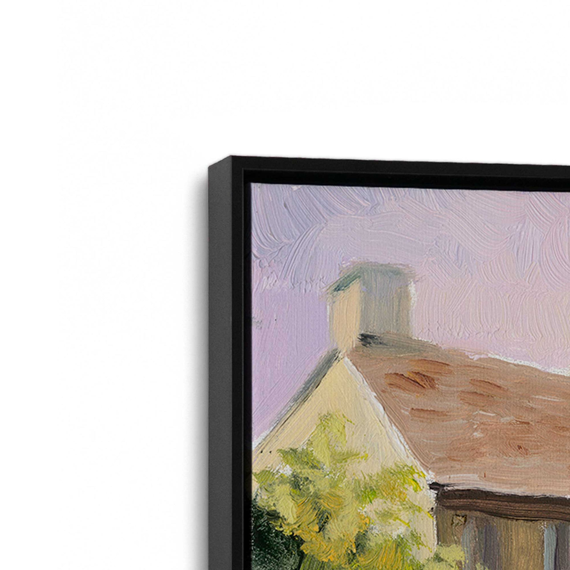 [Color:Satin Black], Picture of art in a Satin Black frame at an angle